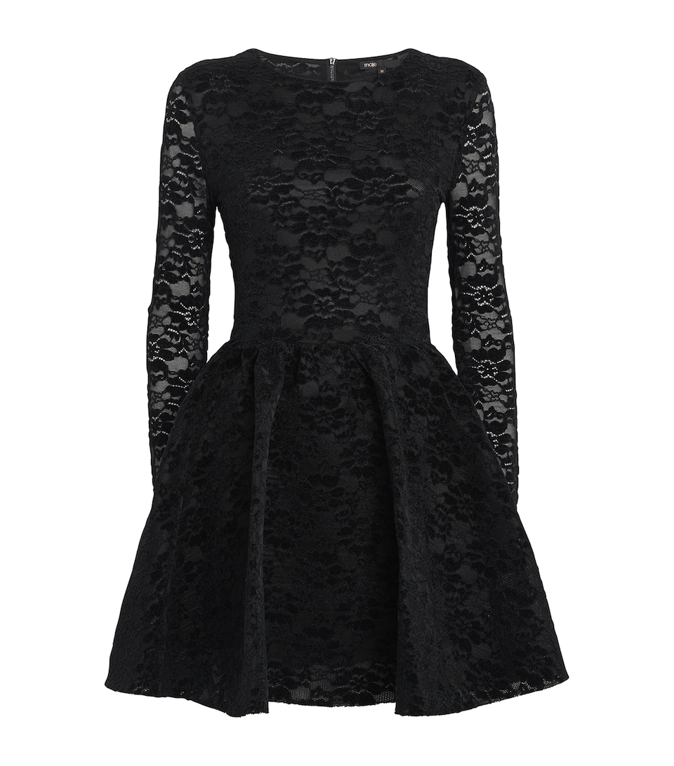 Velvet-Lace Mini Dress