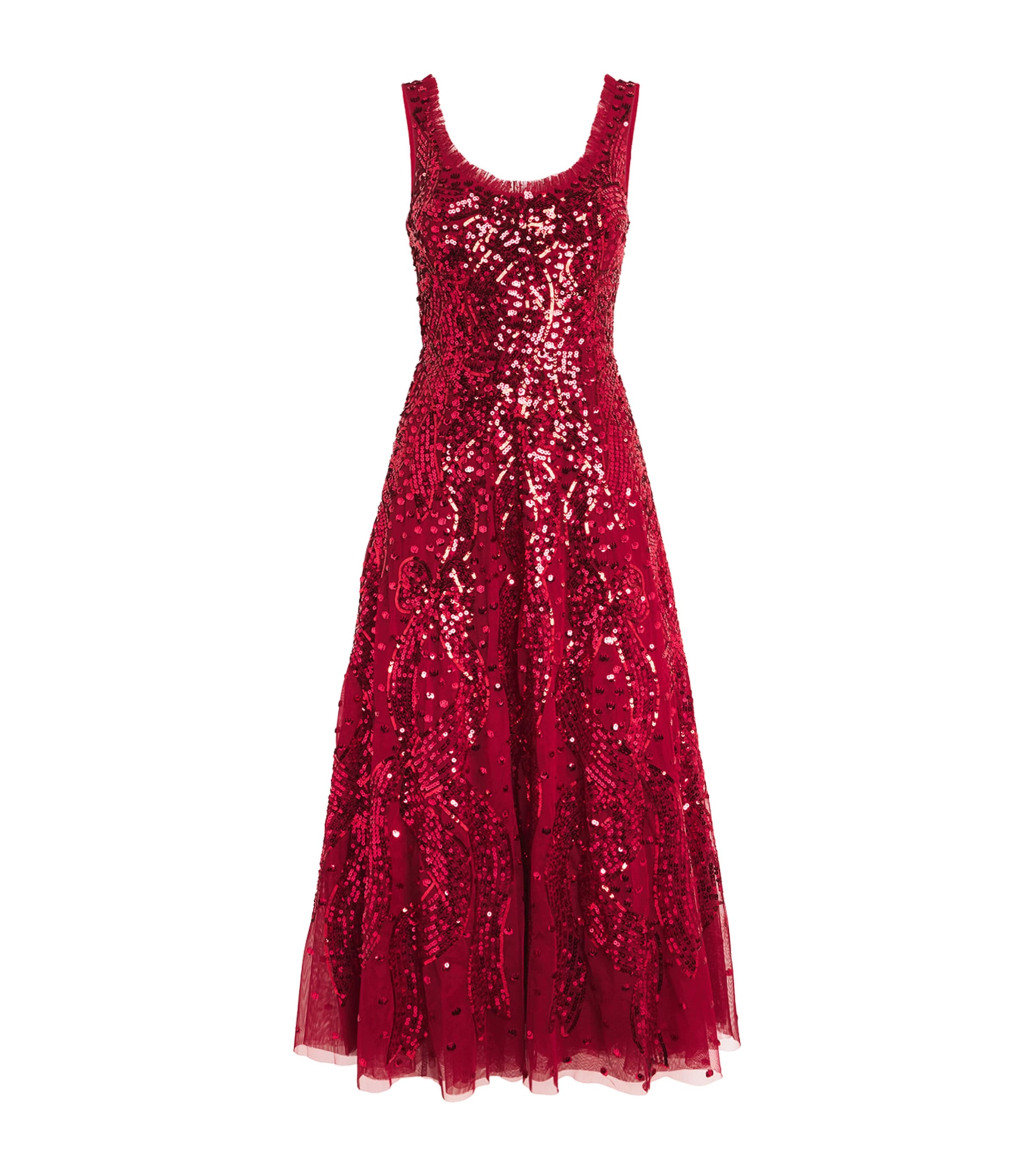 Sequin-Embellished Ballerina Midi Dress
