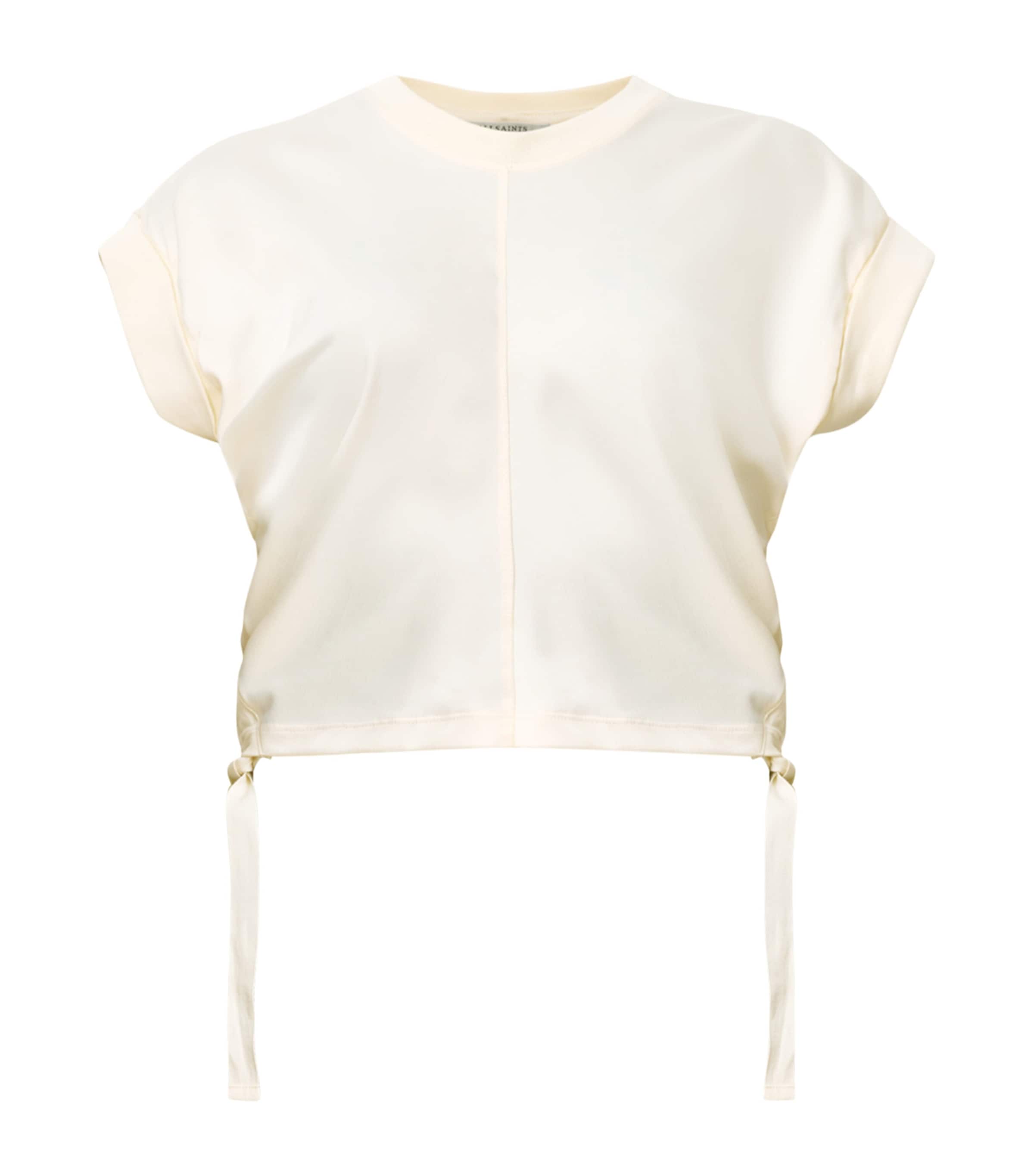 AllSaints Womens Satin Mira T-Shirt Tofu White
