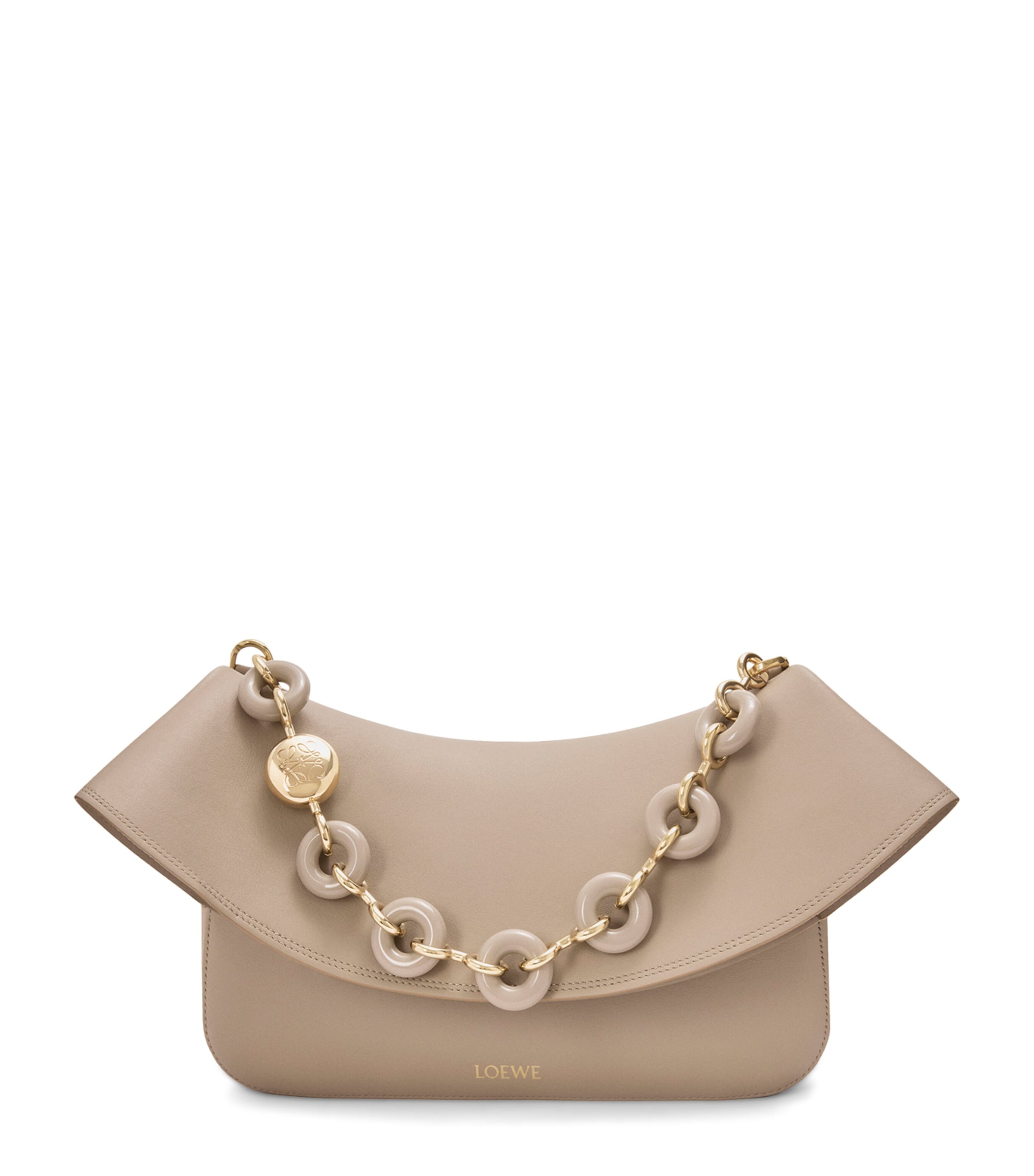 LOEWE Medium Leather Ola Shoulder Bag Sand
