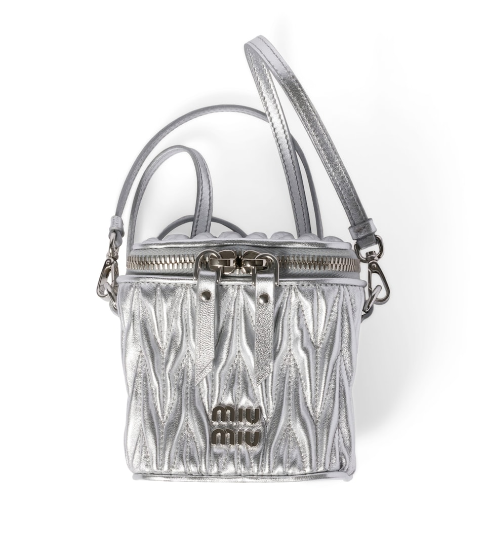 Micro Leather Matelassé Cross-Body Bag