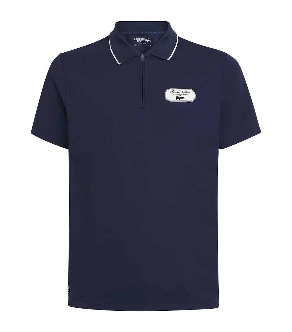 Lacoste Mens Ultra Dry Tennis Heritage Polo Shirt Marine Blanc