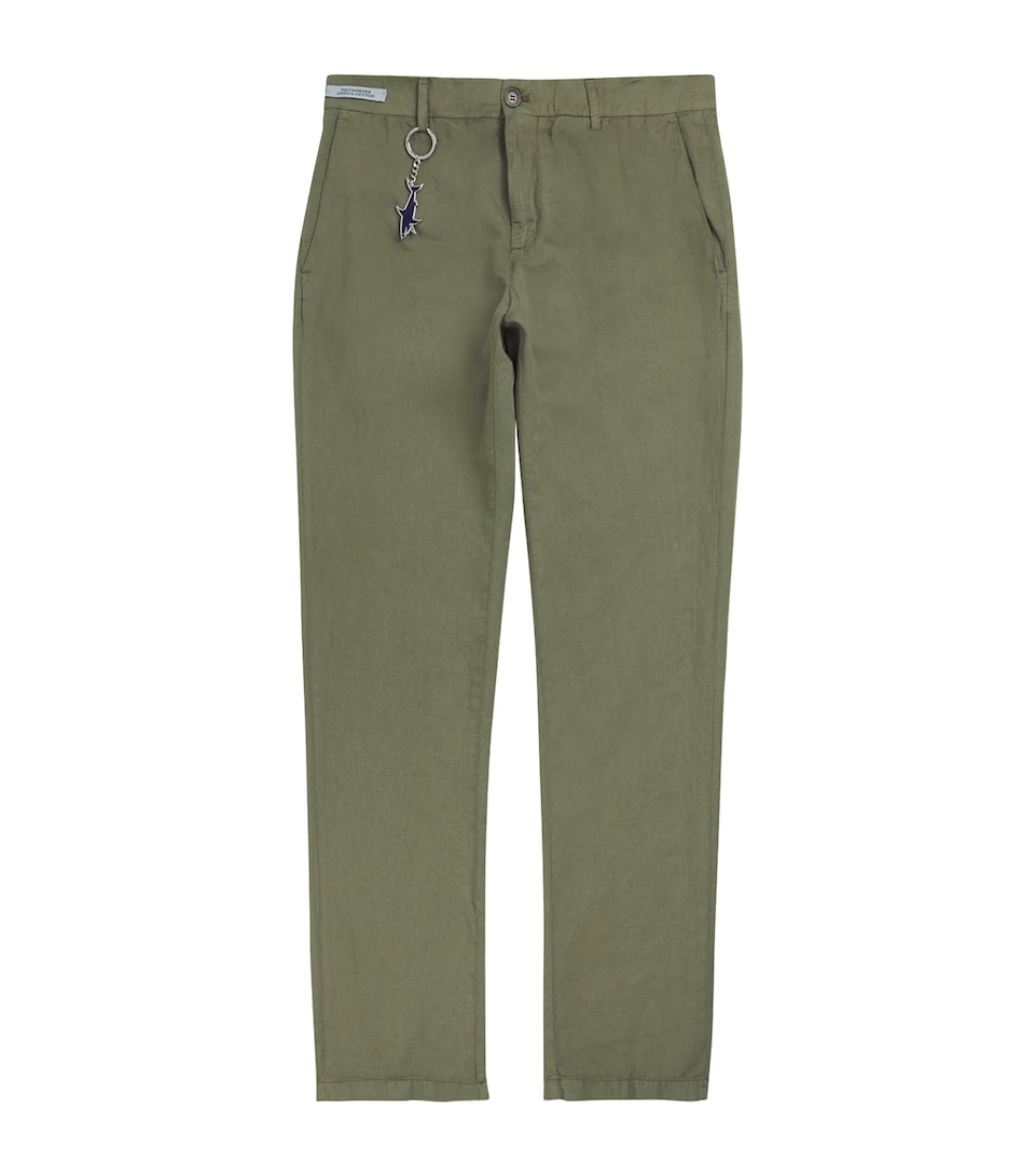 Cotton-Linen Chinos with Shark Charm