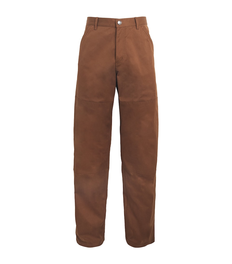 Cotton Gabardine Straight Trousers