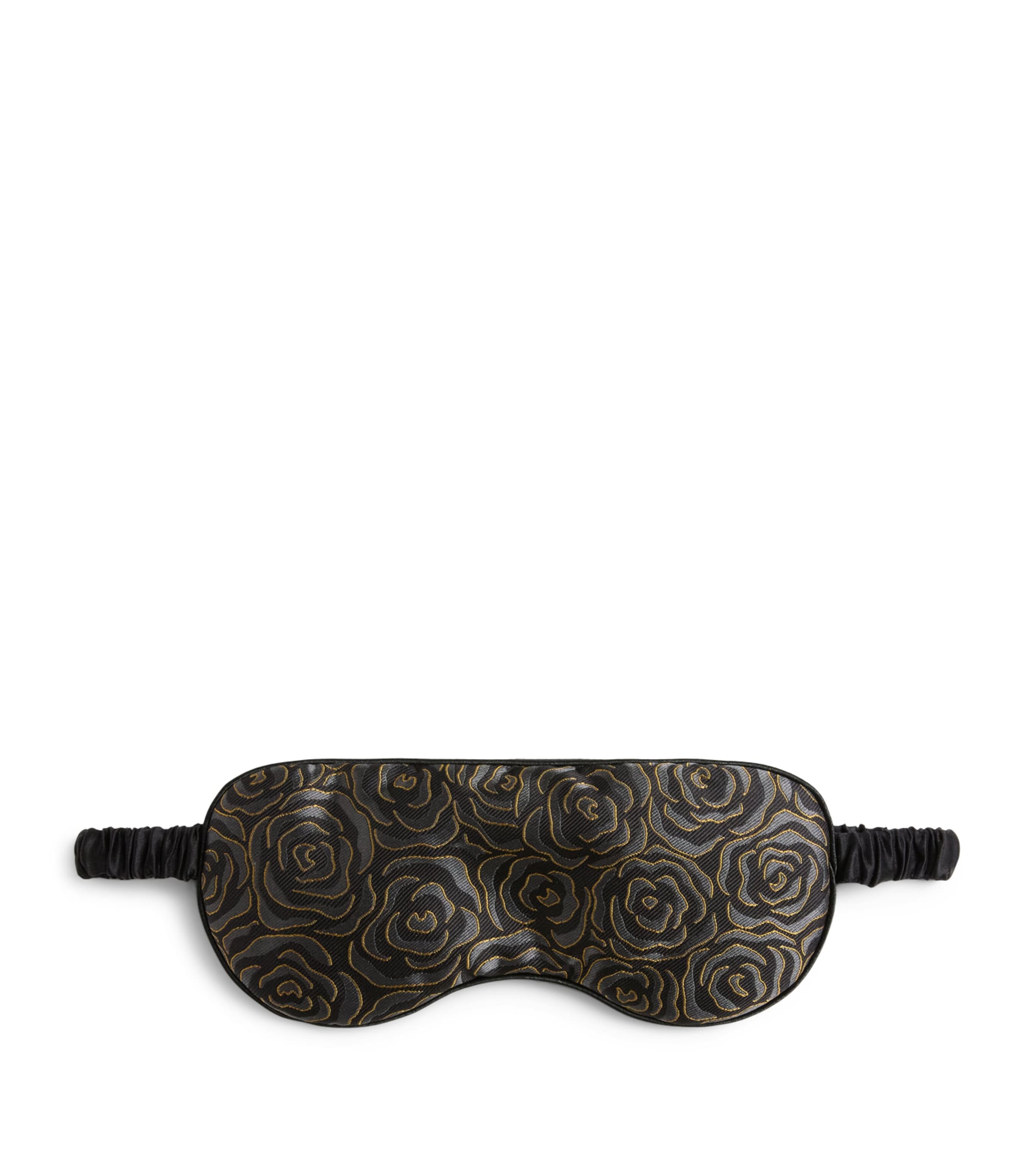 Derek Rose Mens Silk London Toile Eye Mask Piped Black