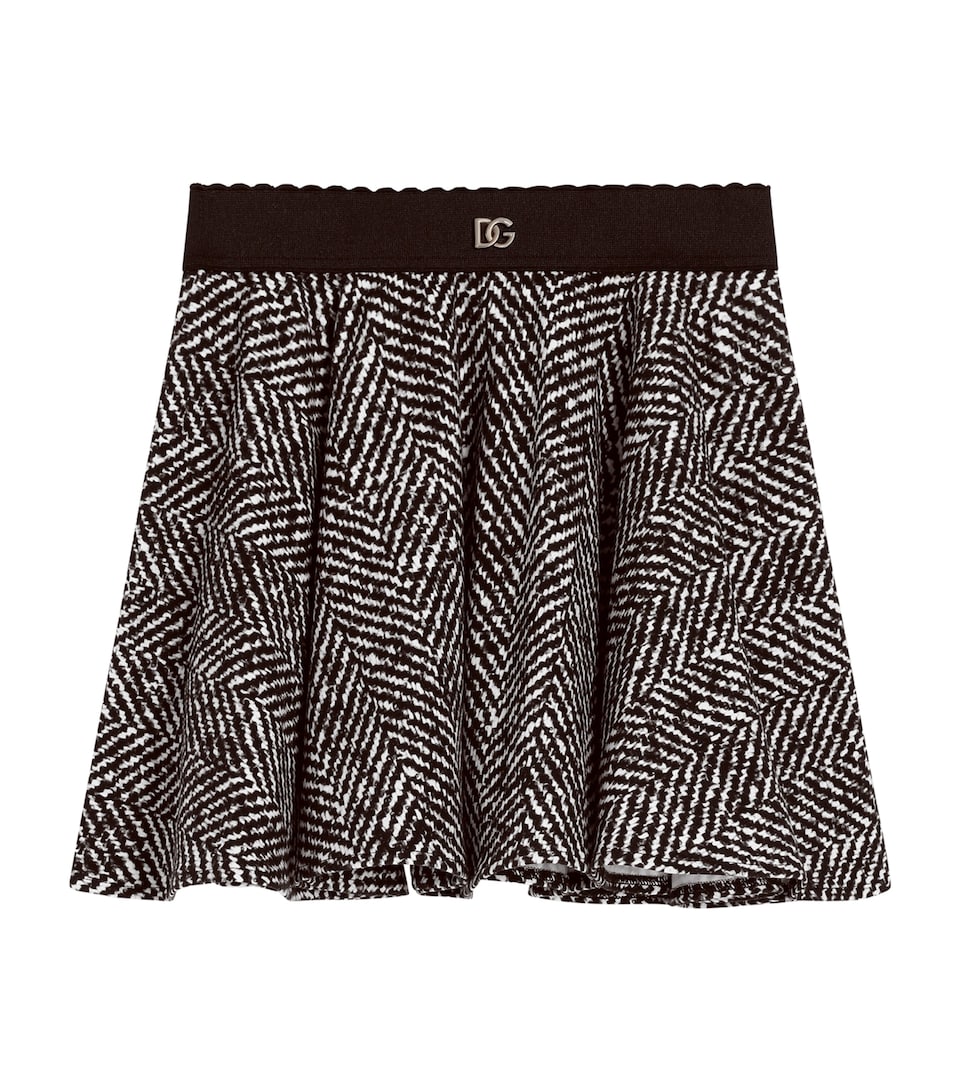 Stretch-Cotton Interlock Chevron Print Skirt (8-12 Years)