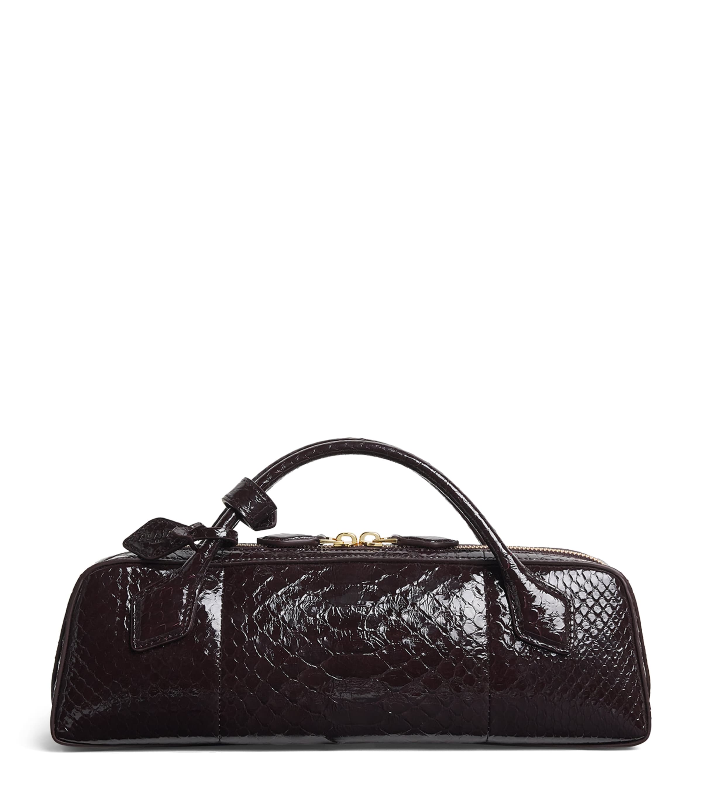 Alaïa Snakeskin Le Teckel Top-Handle Bag Bordeaux