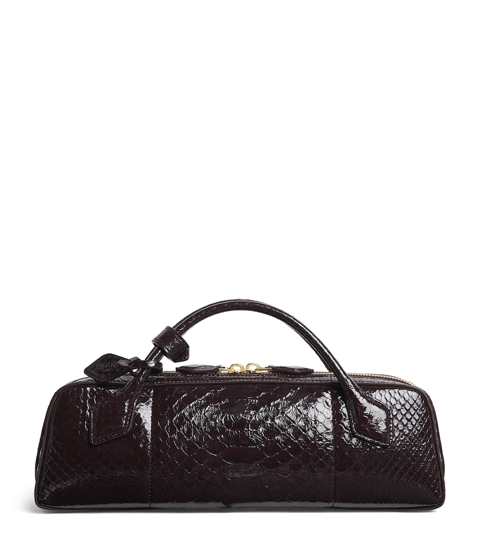 Alaïa Snakeskin Le Teckel Top-Handle Bag Bordeaux