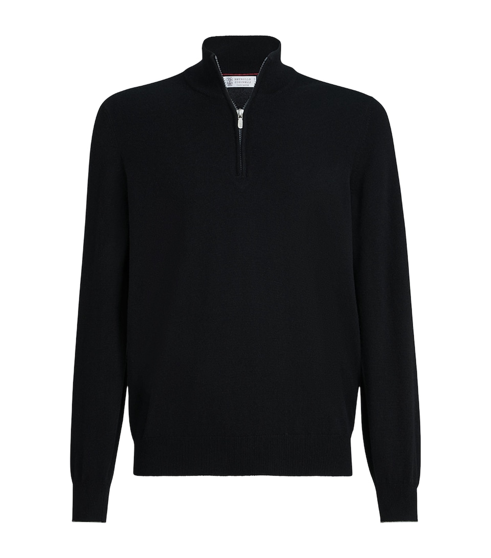 Brunello Cucinelli Mens Cashmere Quarter-Zip Sweater