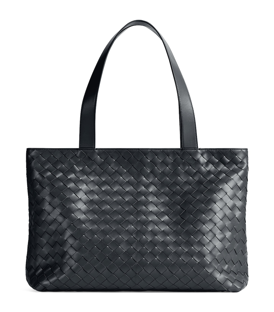 Small Leather Zipped Tote Bag