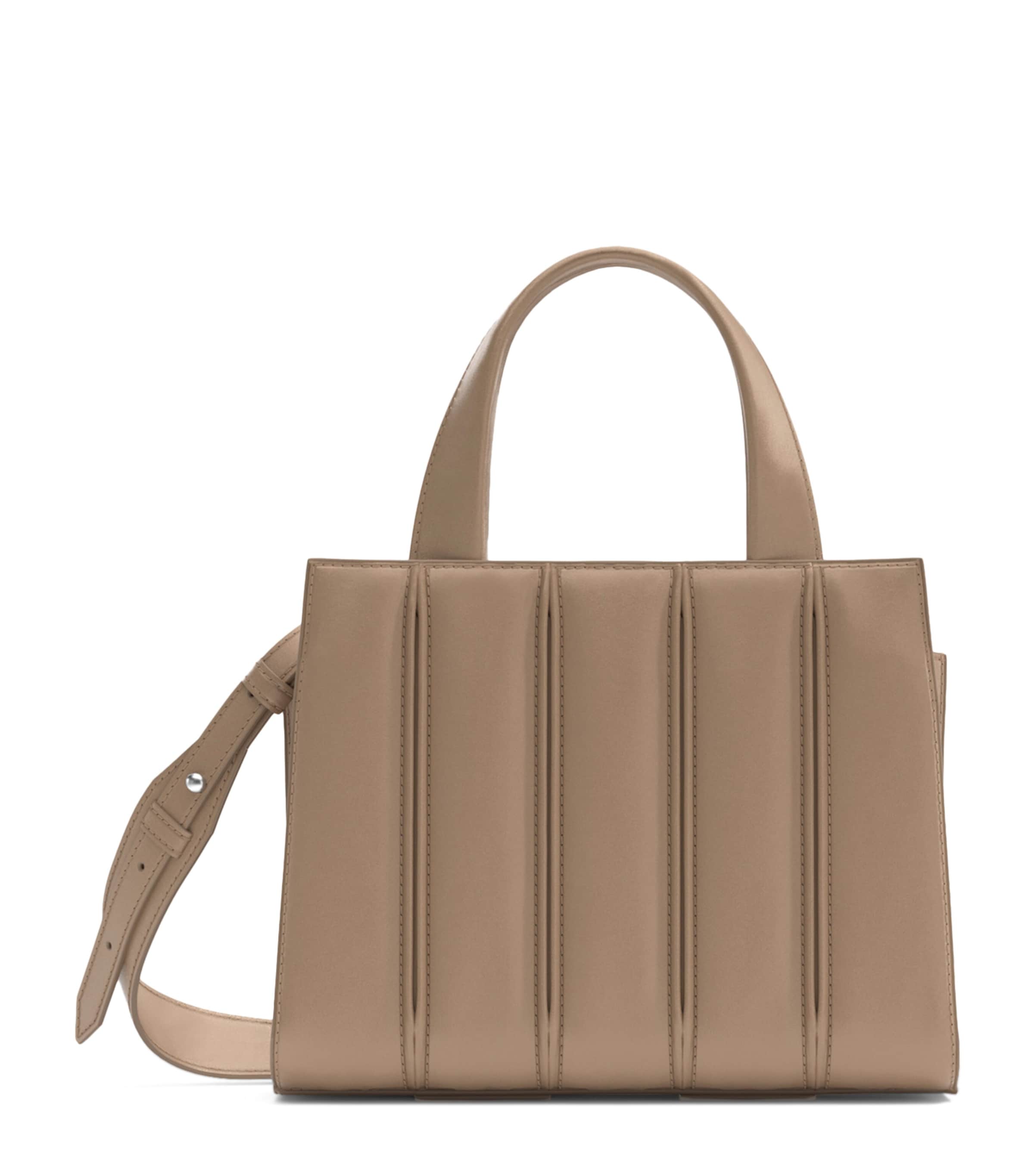 Max Mara Small Quilted Whitney Top-Handle Bag Natural
