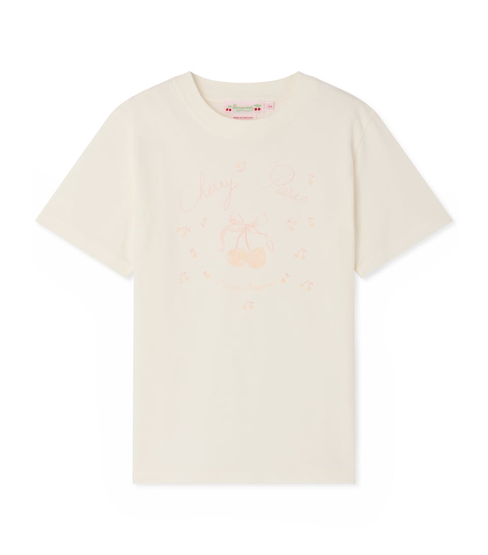 Bonpoint Cotton Cherry T-Shirt (10-14 Years) Upb Blanc Lait