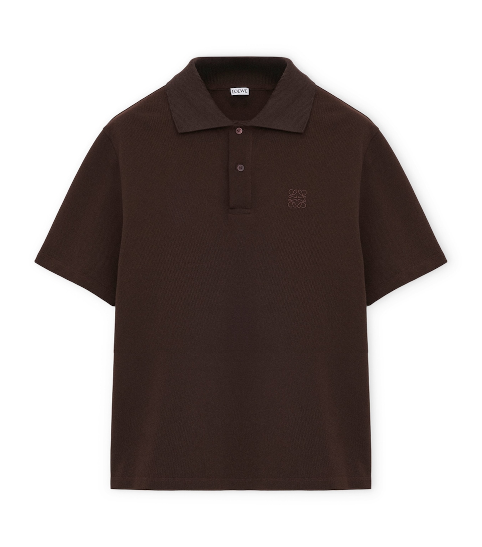 Cotton-Blend Anagram Polo Shirt
