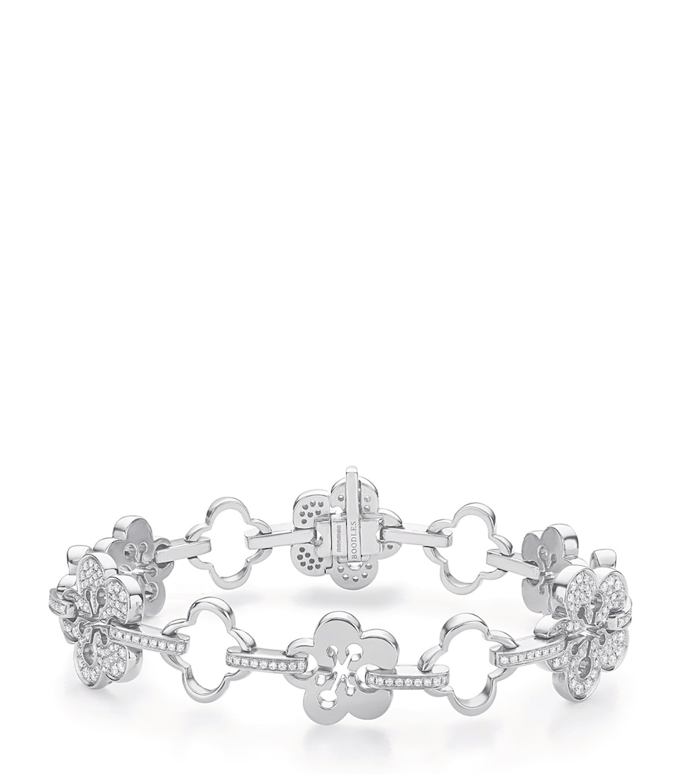 White Gold and Diamond Blossom Classic Bracelet