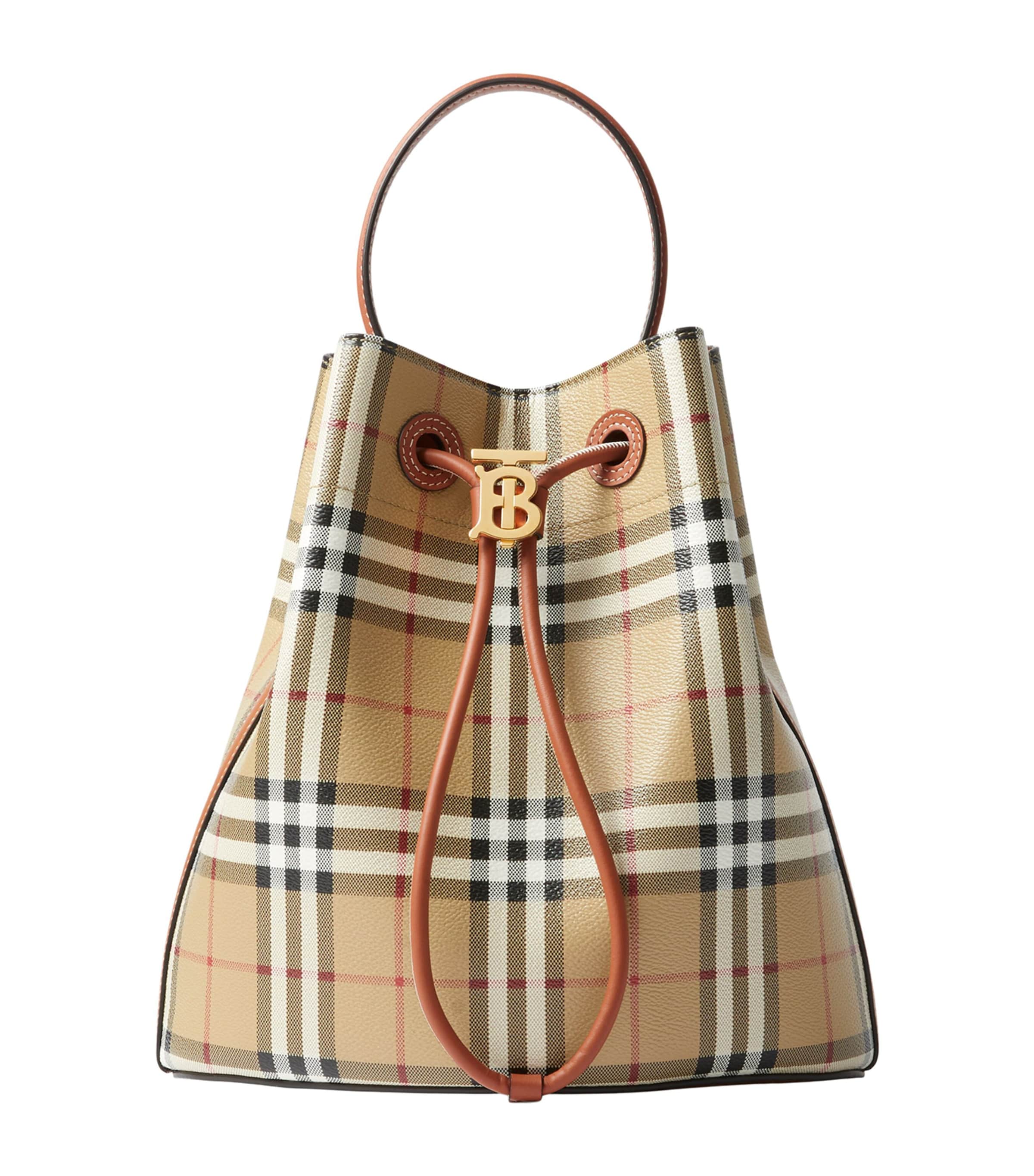 Small Check Monogram Bucket Bag