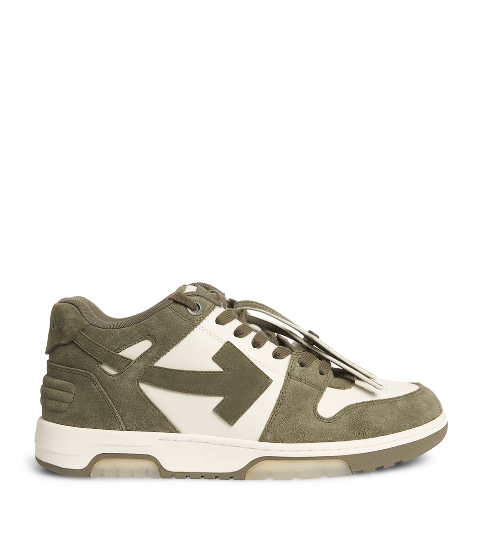 Off-White Suede Out of Office Sneakers Grey Mid
