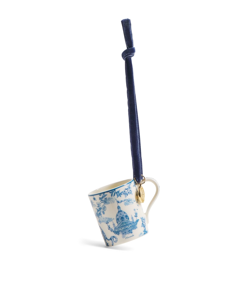 Harrods Fine Bone China Toile Mug Tree Decoration