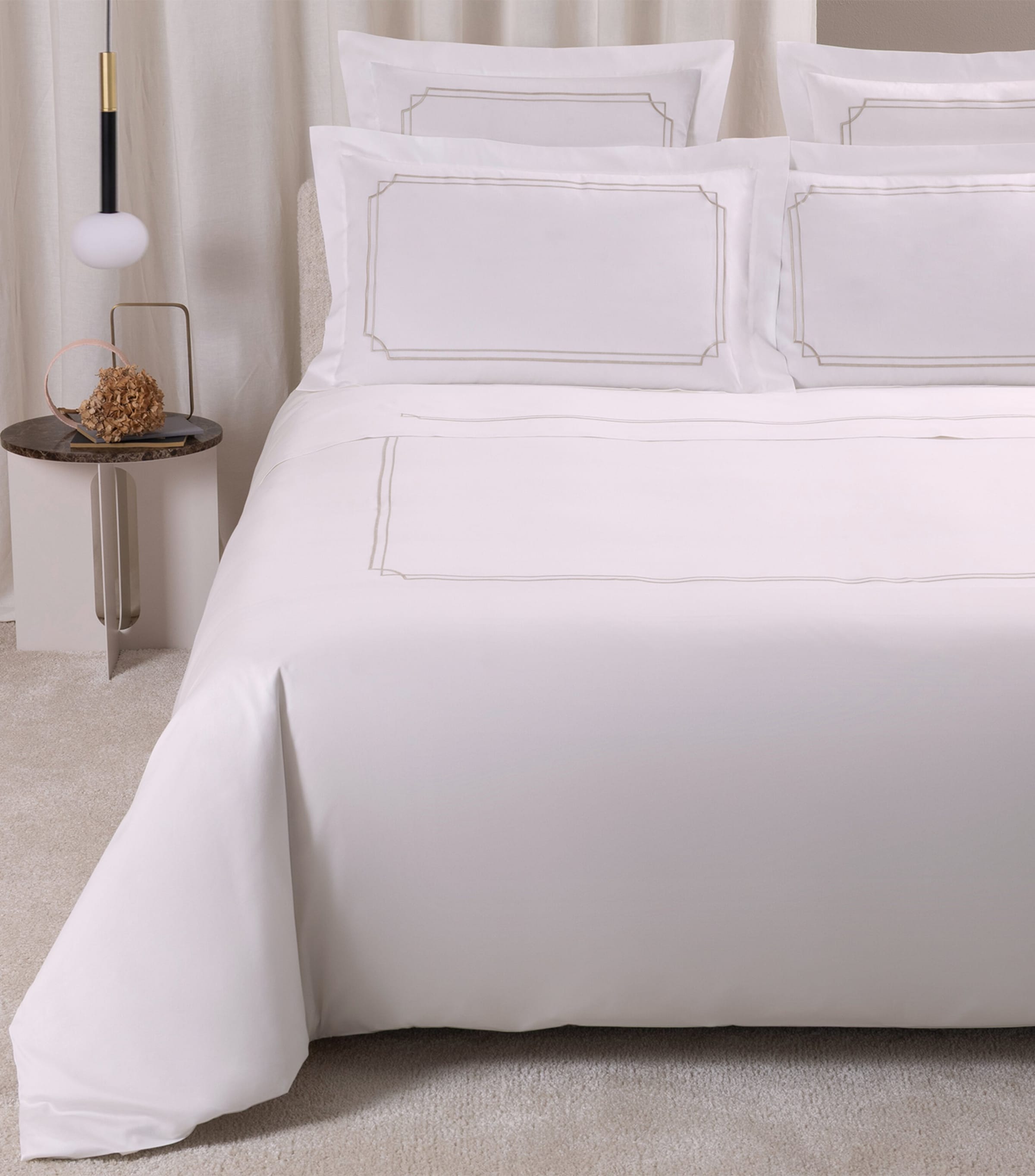 Frette Layering Embroidery Duvet Cover (260cm x 240cm) Milk/savage B