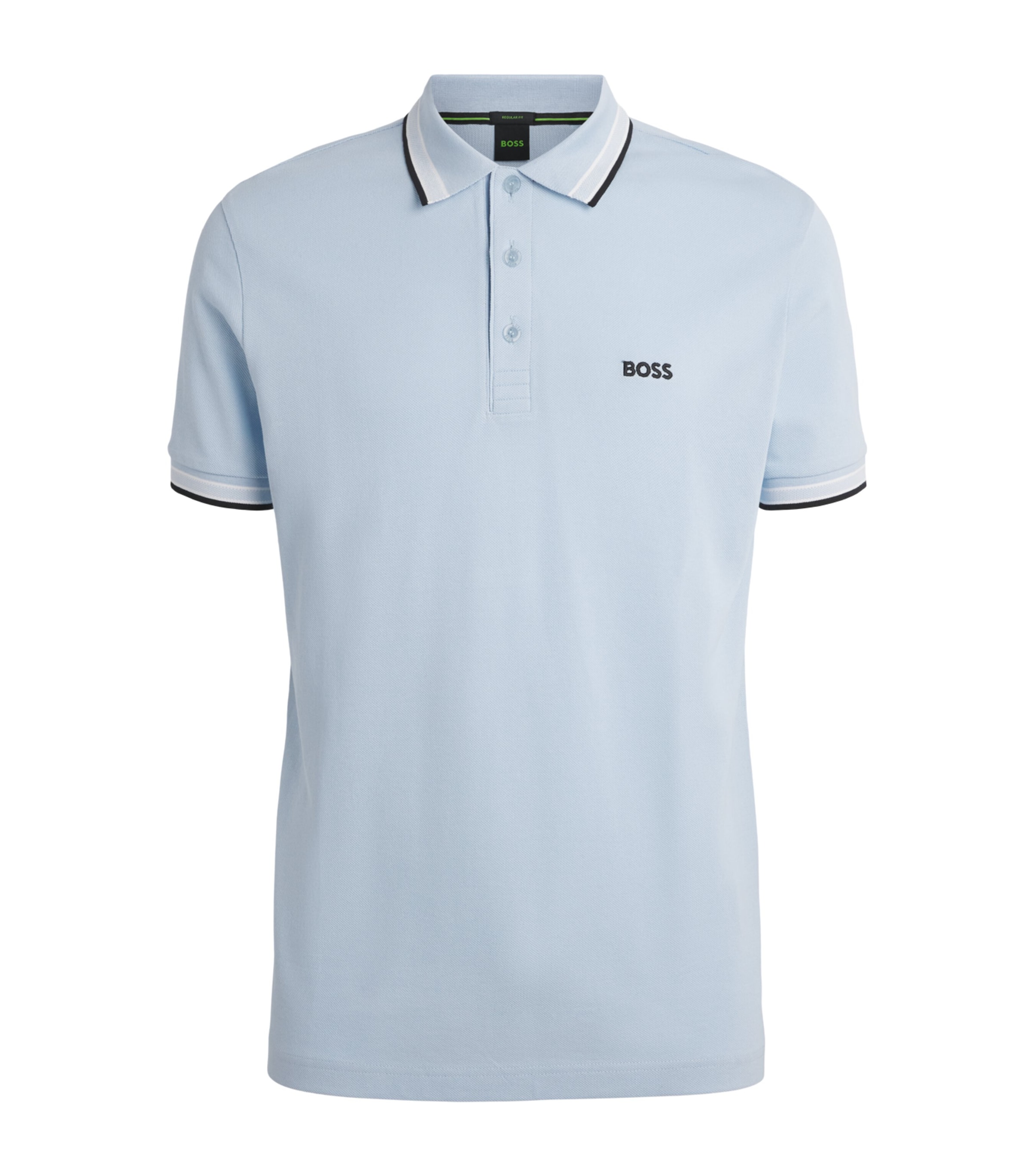 BOSS Mens Cotton Paddy Polo Shirt Open Blue
