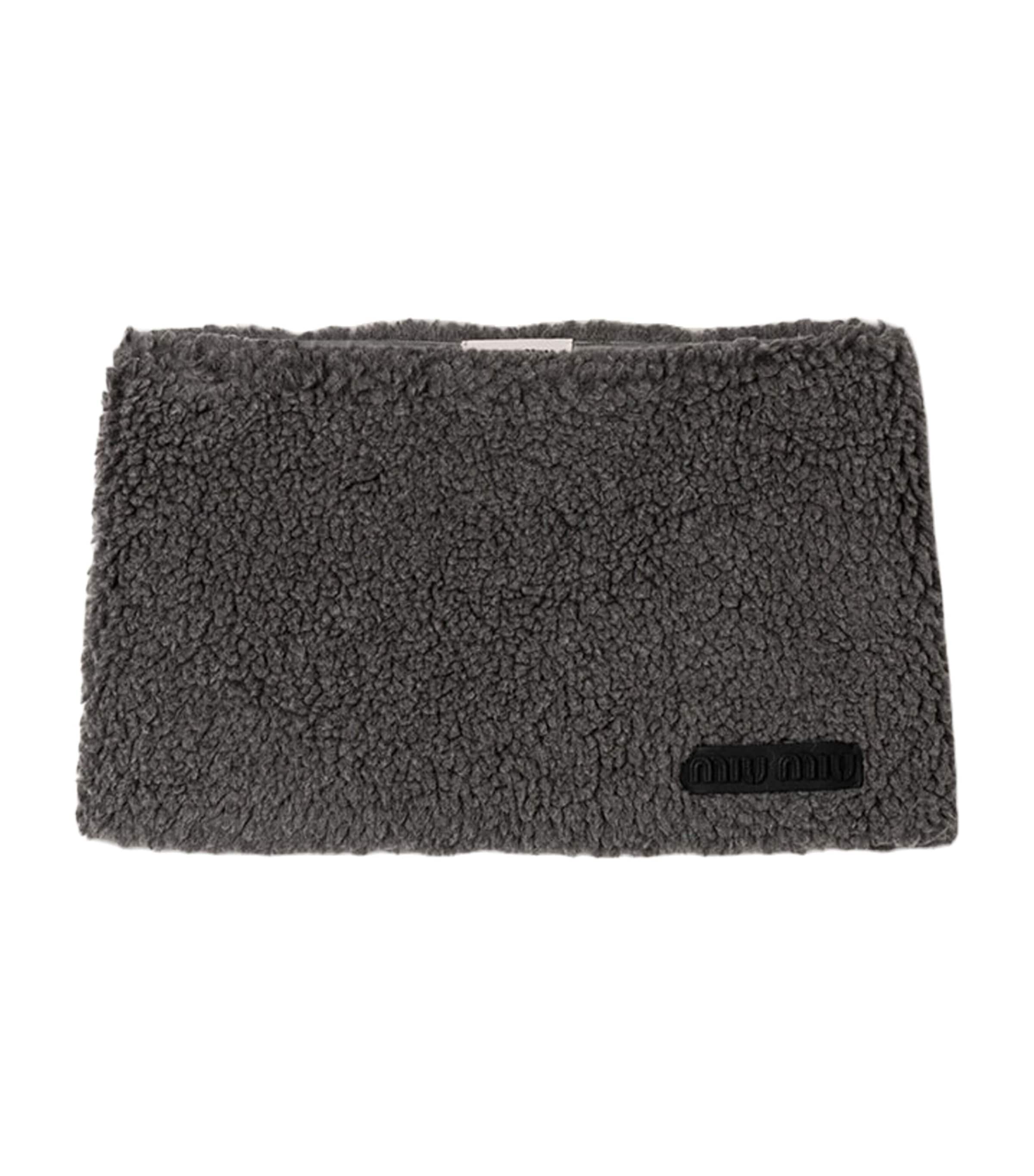 Miu Miu Womens Fleece Mini Skirt Grey