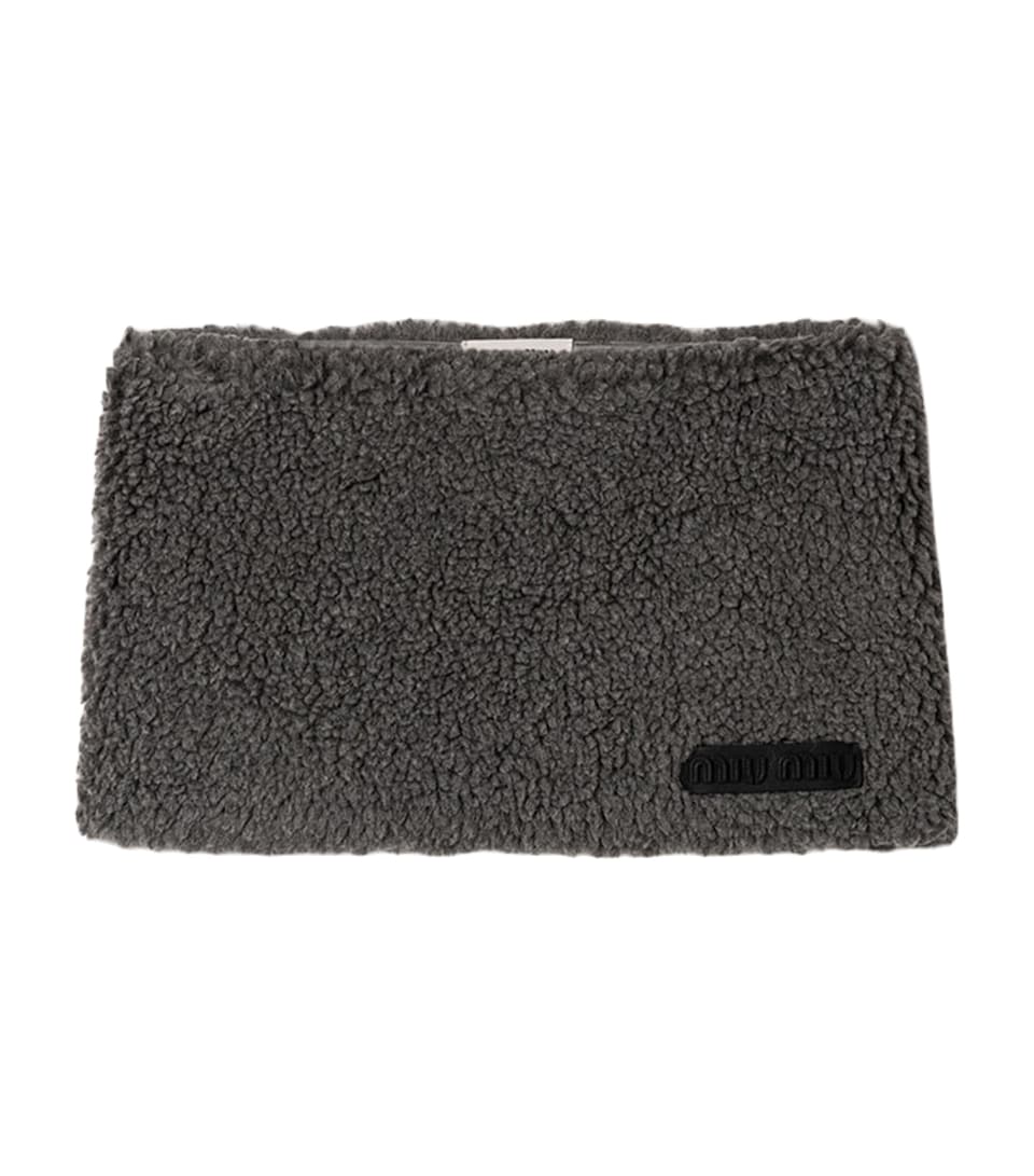 Miu Miu Womens Fleece Mini Skirt Grey