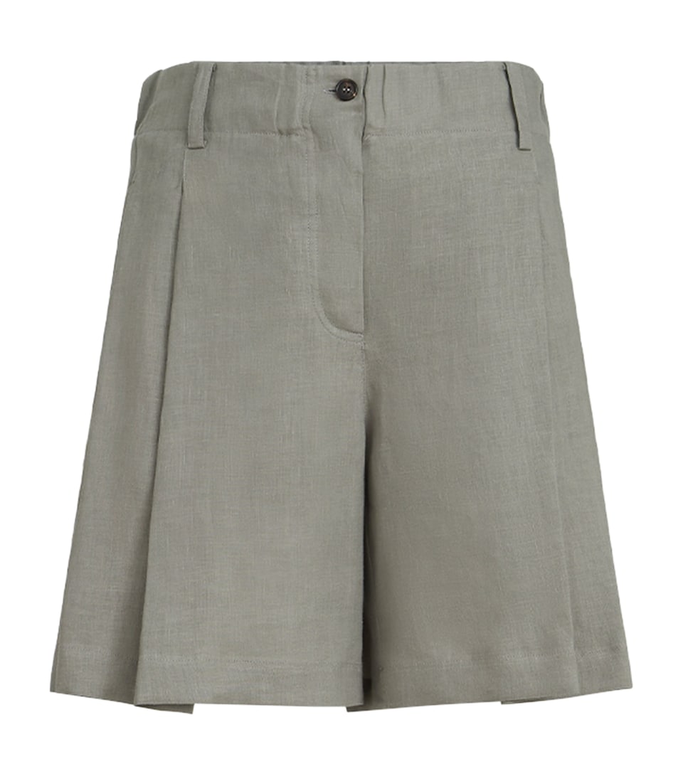 Linen Pleated Shorts