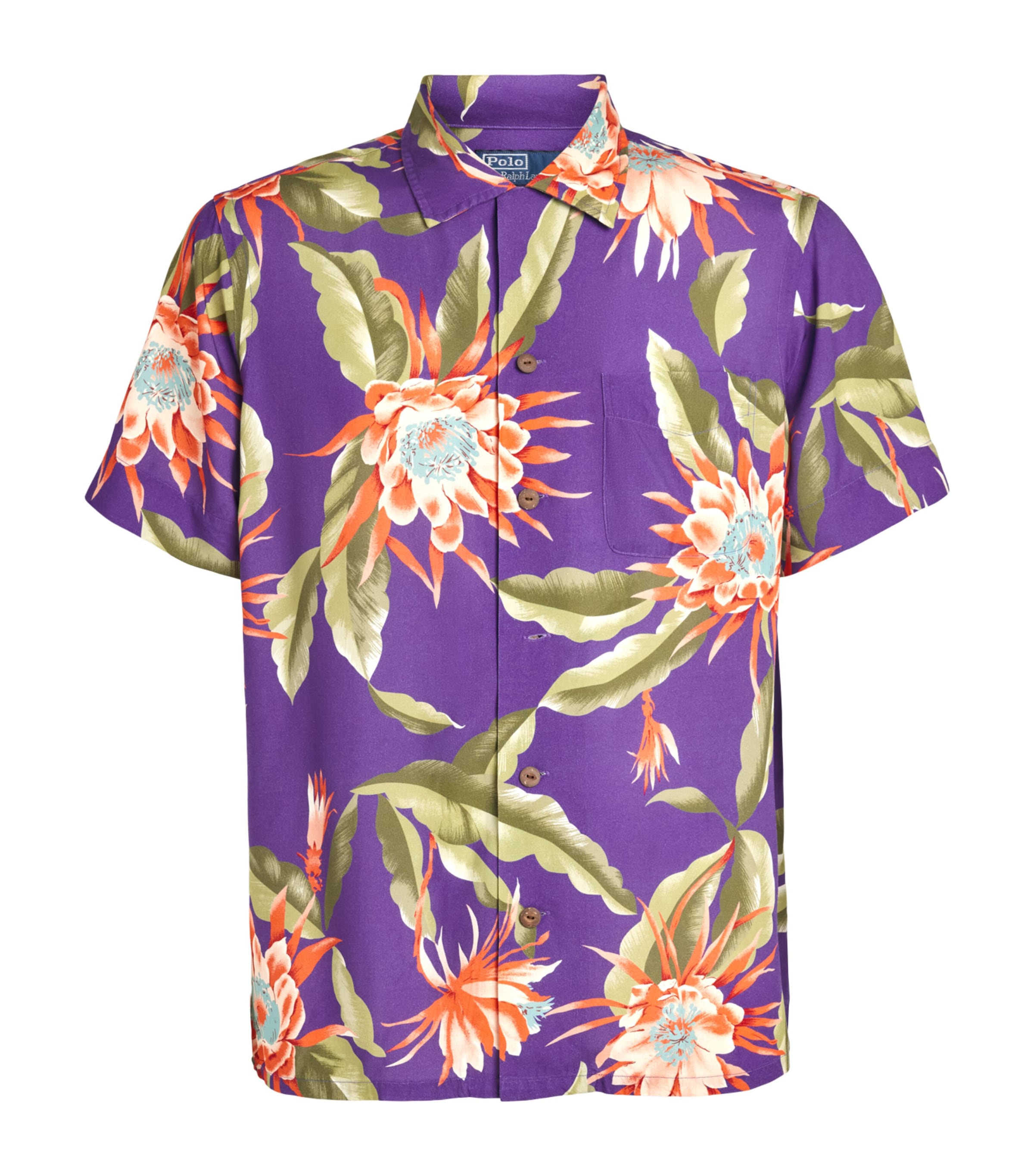 Polo Ralph Lauren Mens Palm Print Short-Sleeve Shirt Prpl Sthfc Flrl