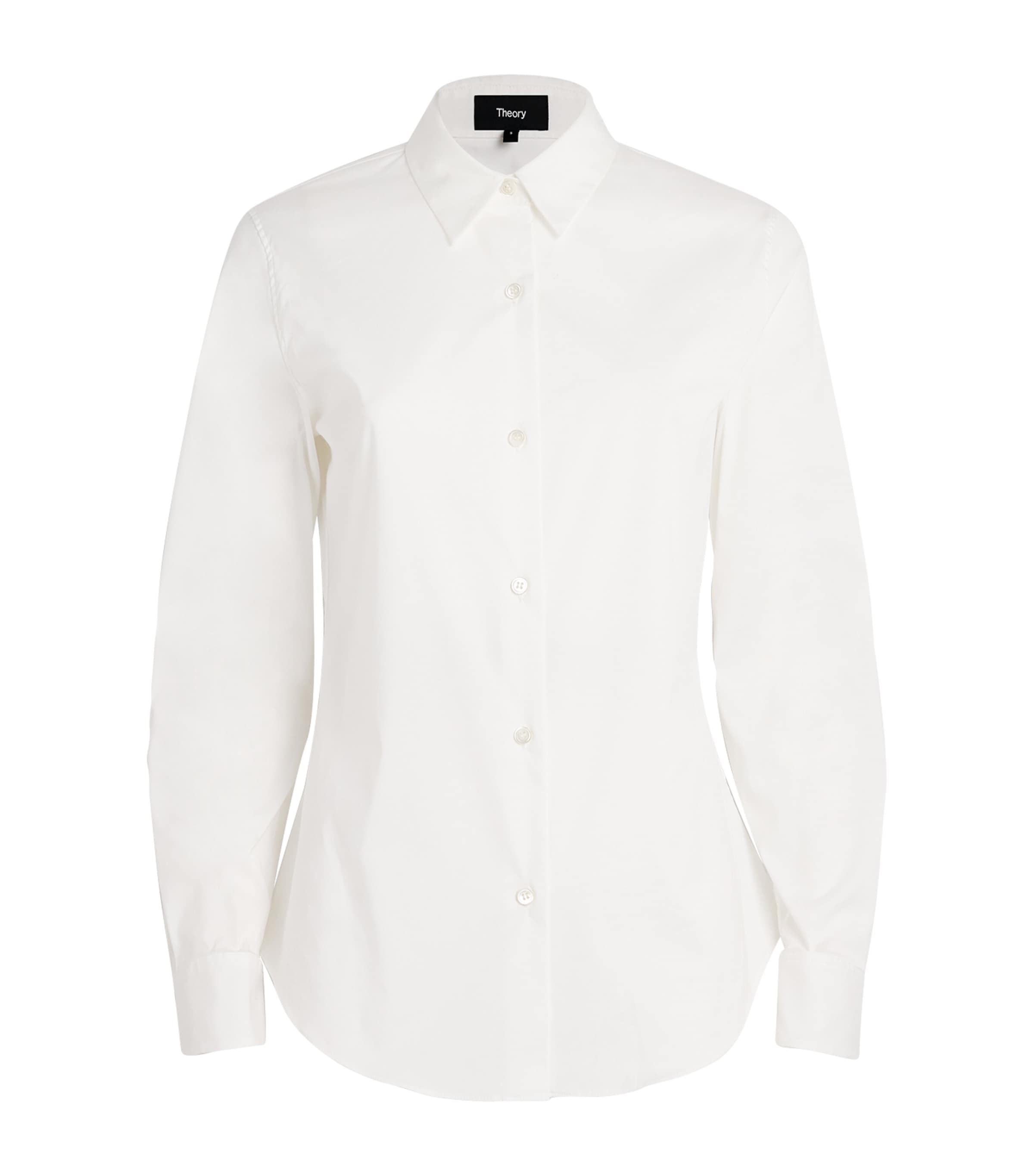 Theory Womens Cotton-Blend Shirt White
