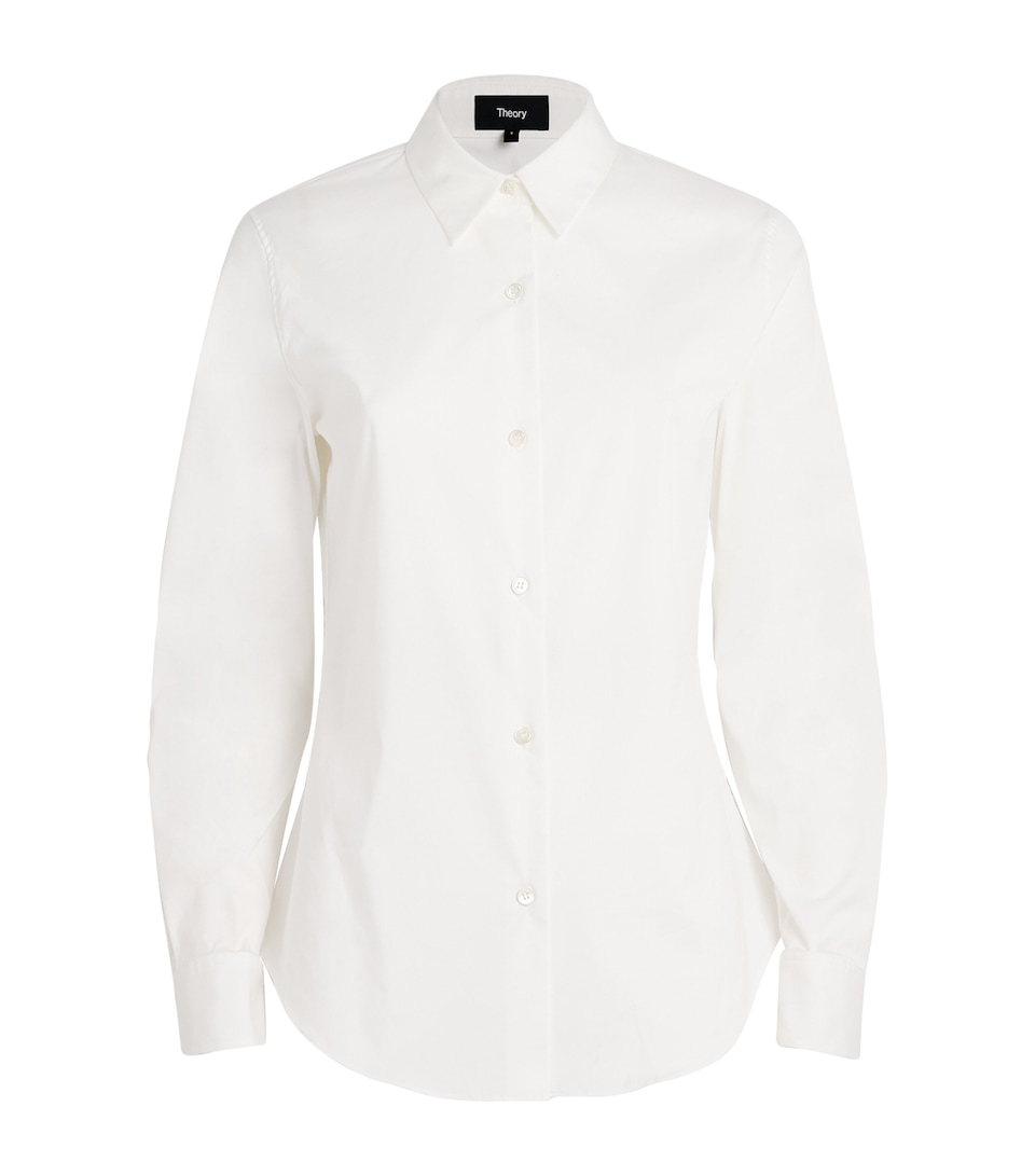 Theory Womens Cotton-Blend Shirt White