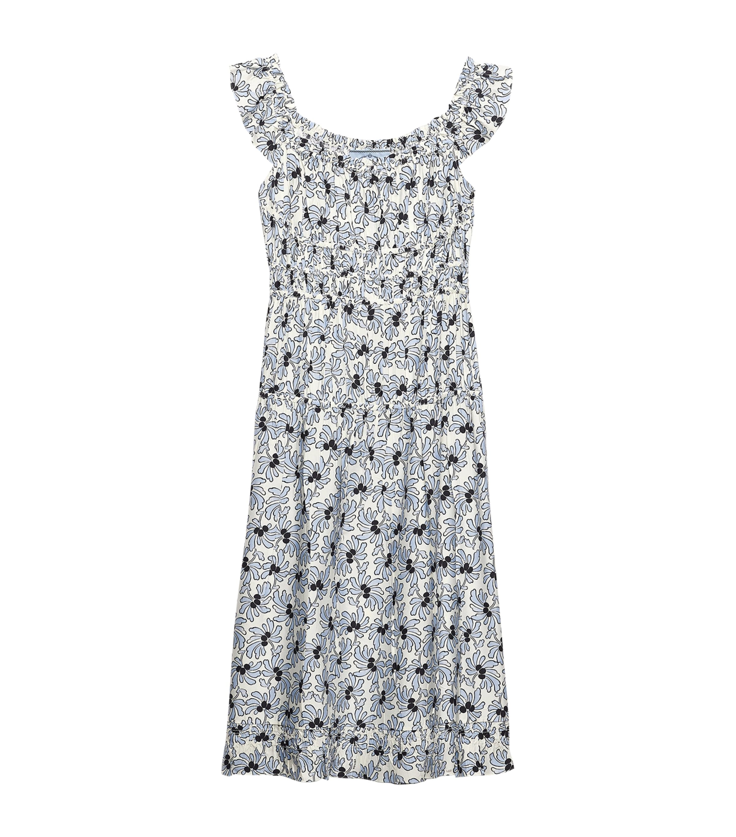 Prada Womens Floral Midi Dress