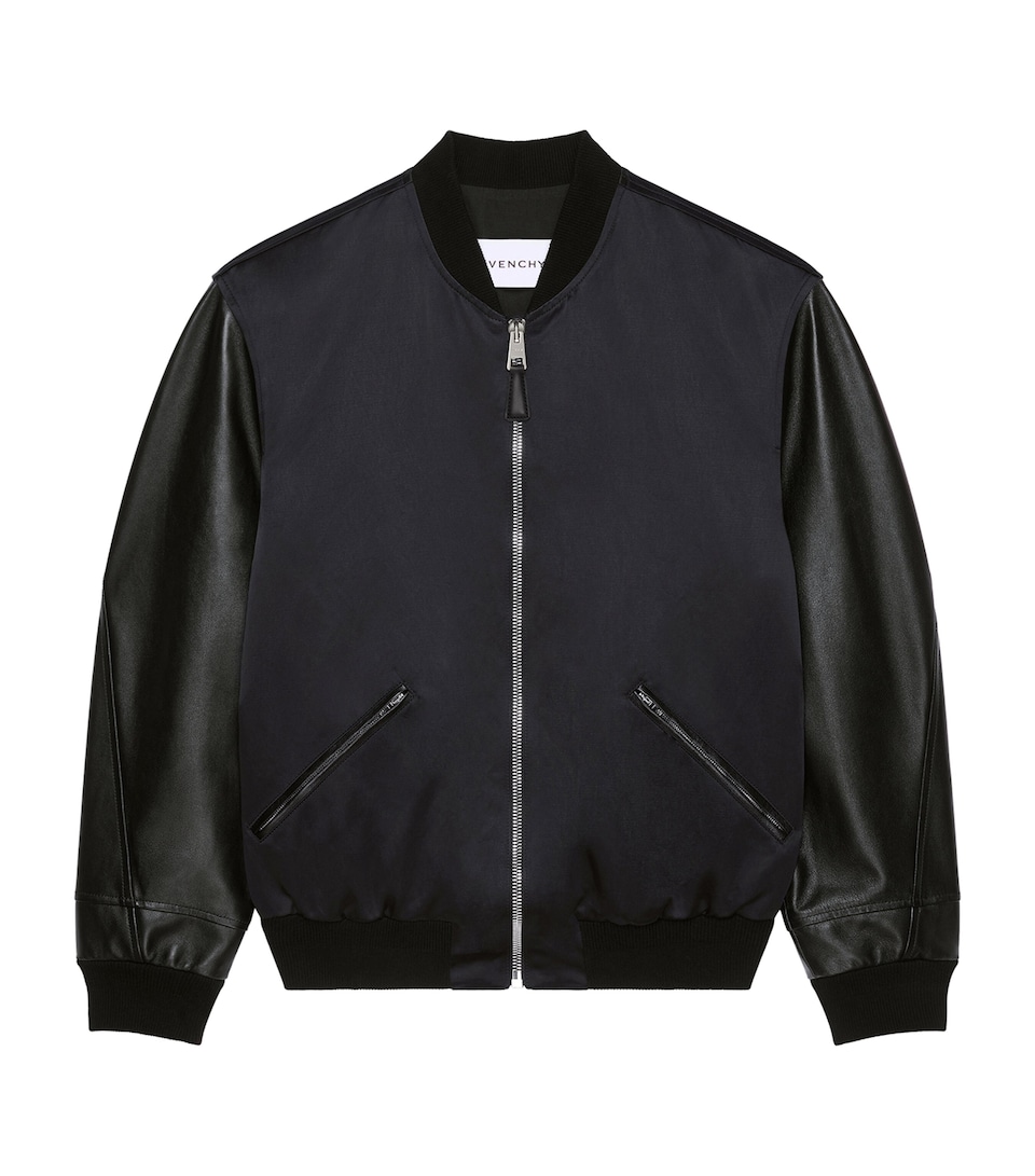 Givenchy Mens Cotton-Blend Bomber Jacket Black/black
