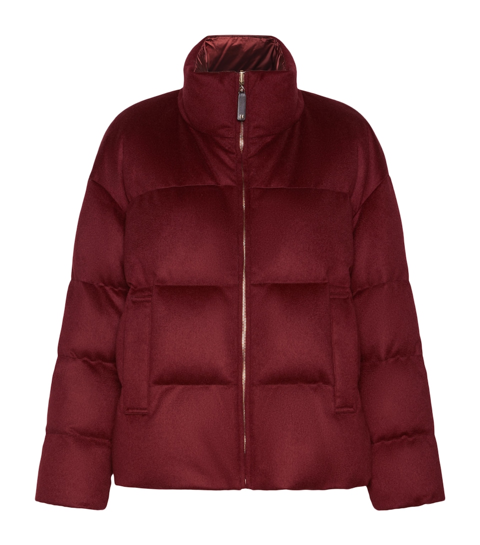 Max Mara Womens Cashmere Reversible Puffer Jacket Bordeaux