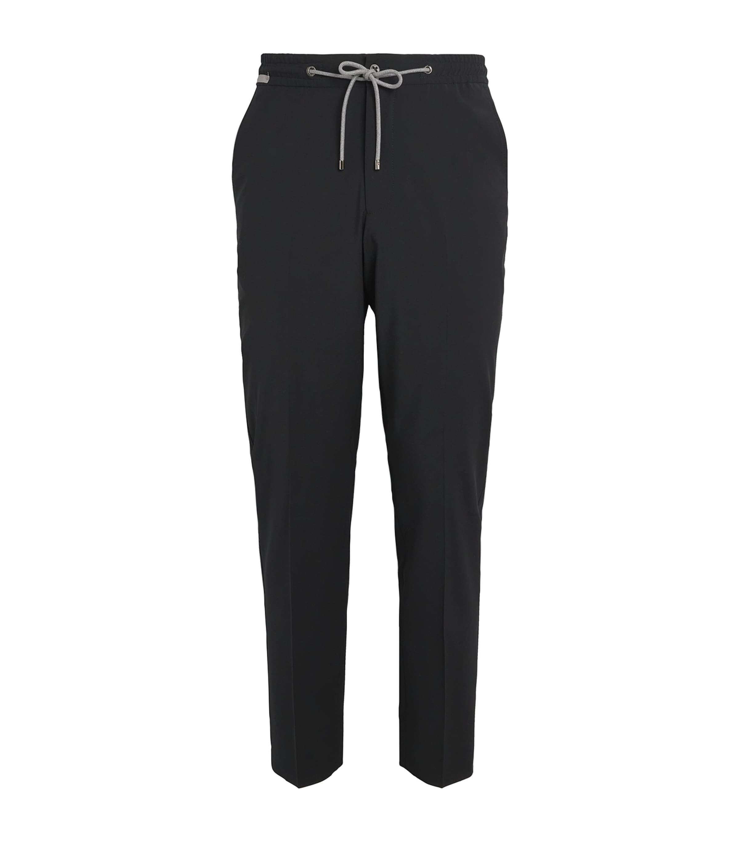 Virgin Wool-Blend Drawstring Trousers