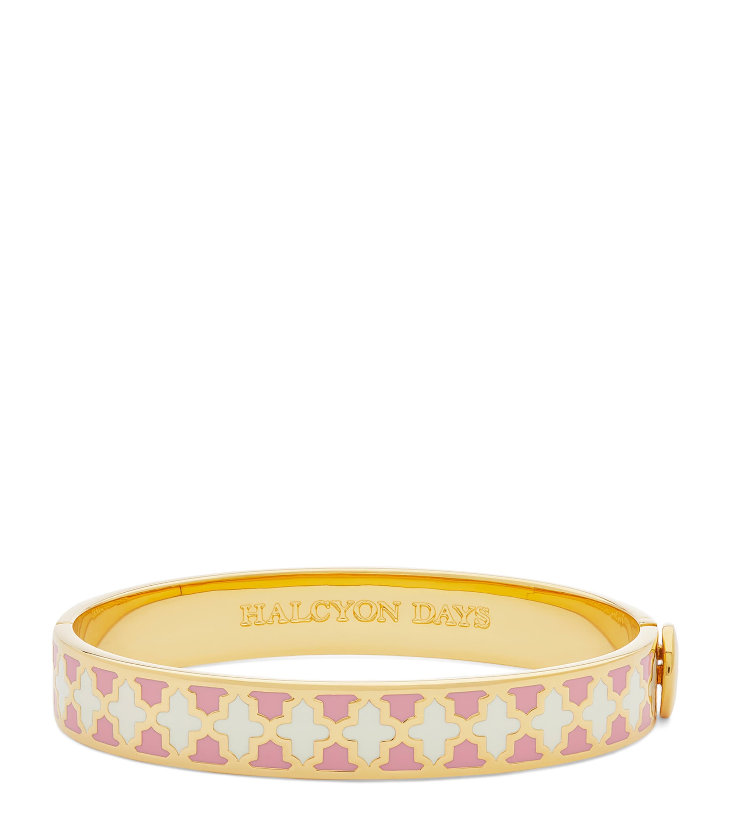 Halcyon Days Gold-Plated Agama Bangle Pink/cream/gold