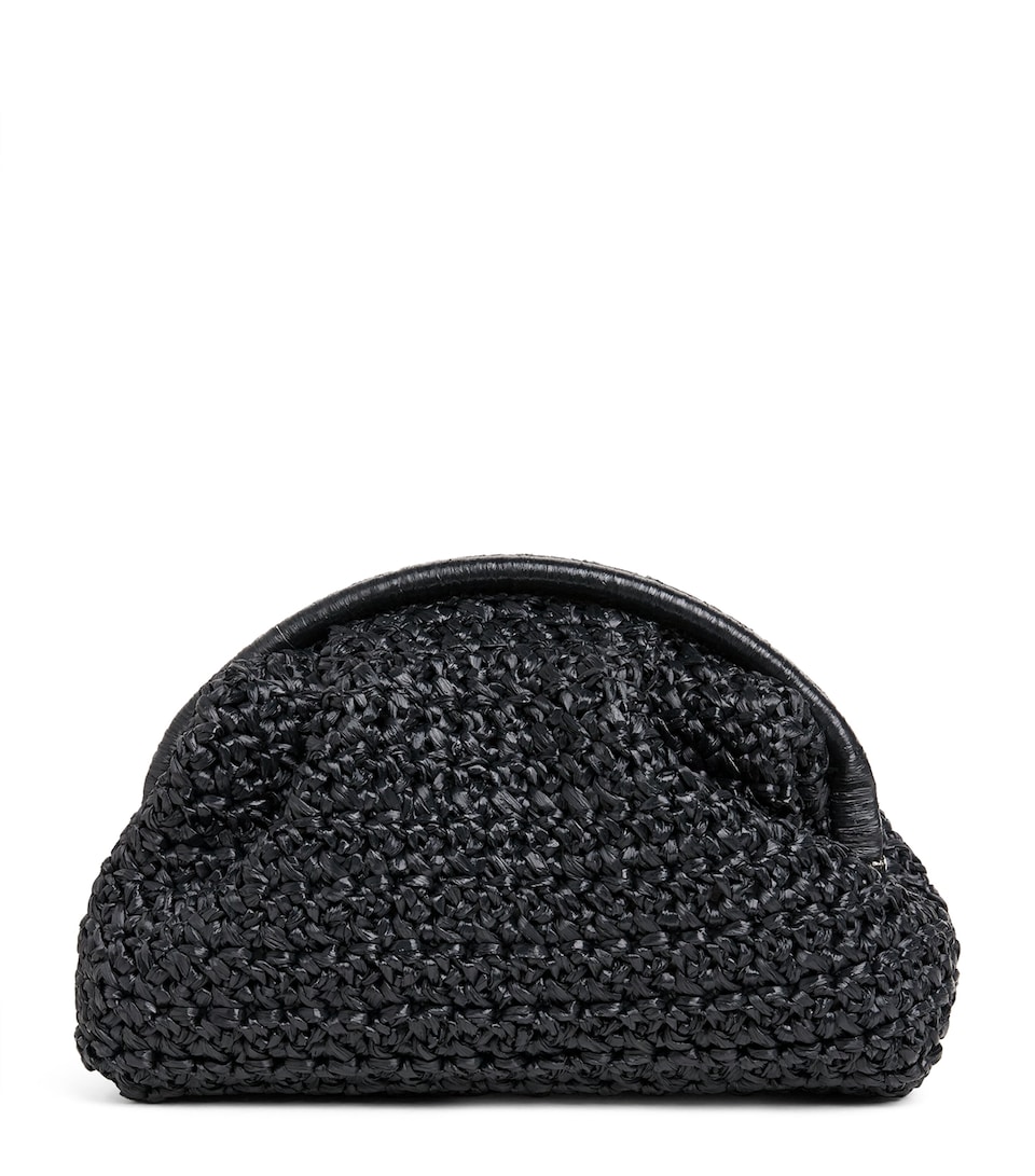 Eleventy Raffia Woven Clutch Bag Nero