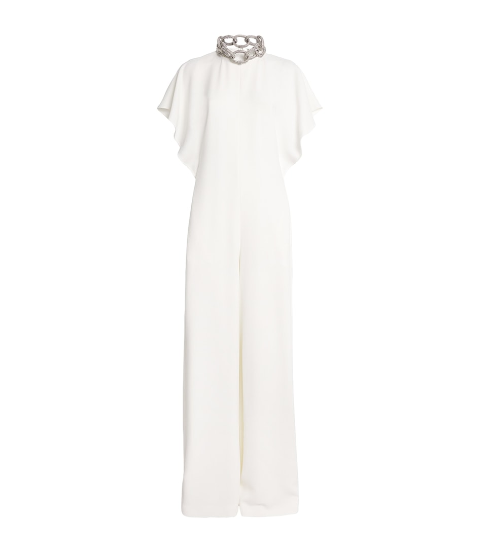 Satin Crystal Embellished Jumpsuit