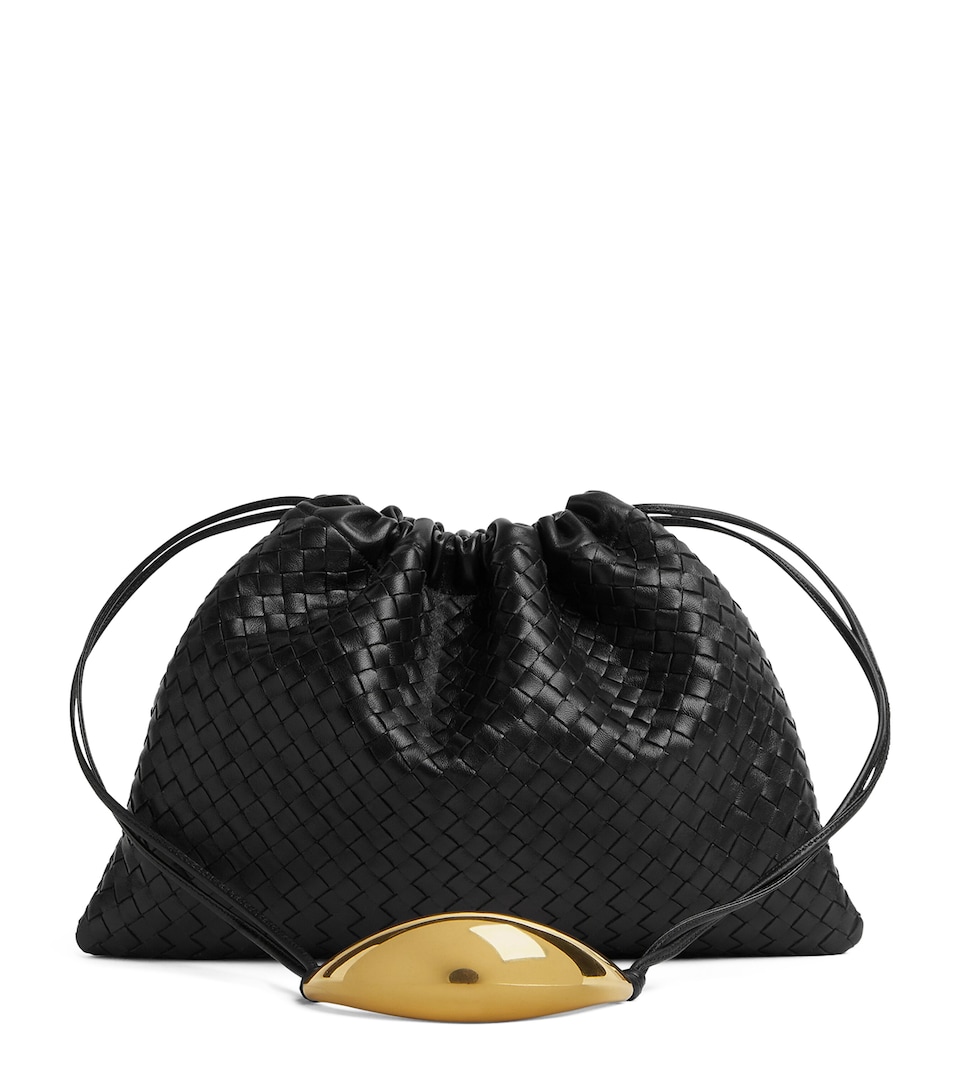 Calfskin Embellished Dustbag Shoulder Bag