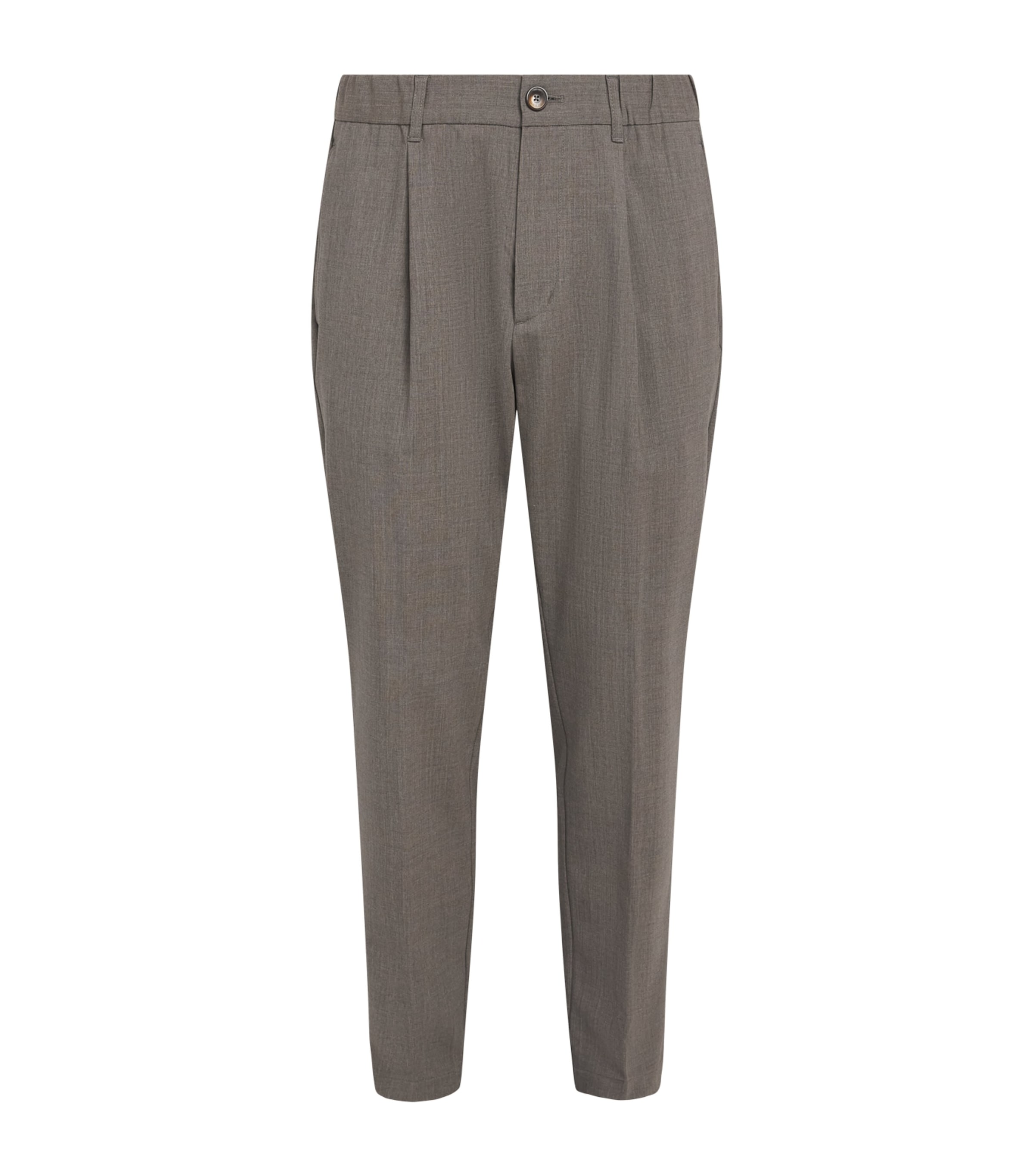 Stretch-Virgin Wool Pleated Trousers