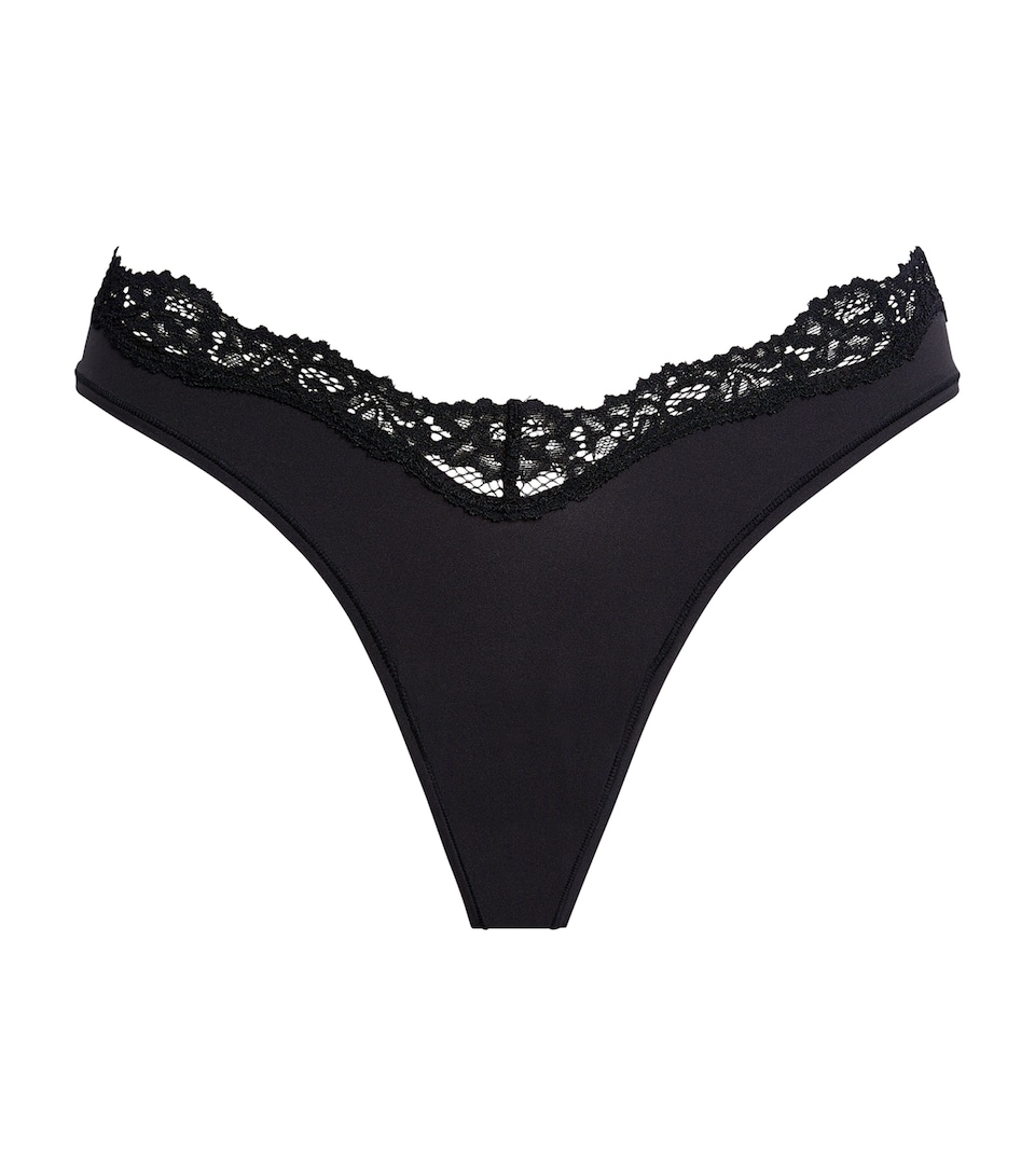 Lace-Trim Fits Everybody Dipped Thong
