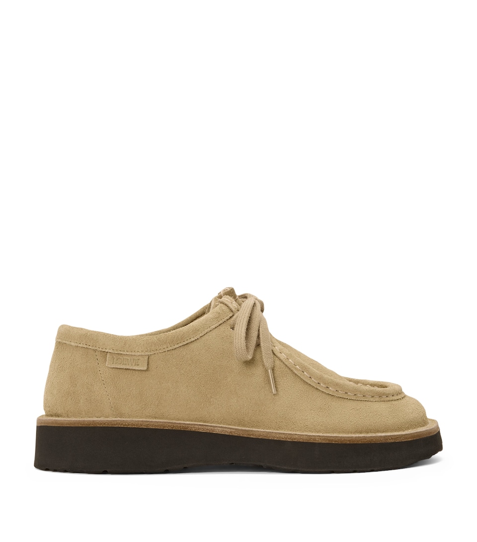 Suede Wide-Toe Faro Shoes