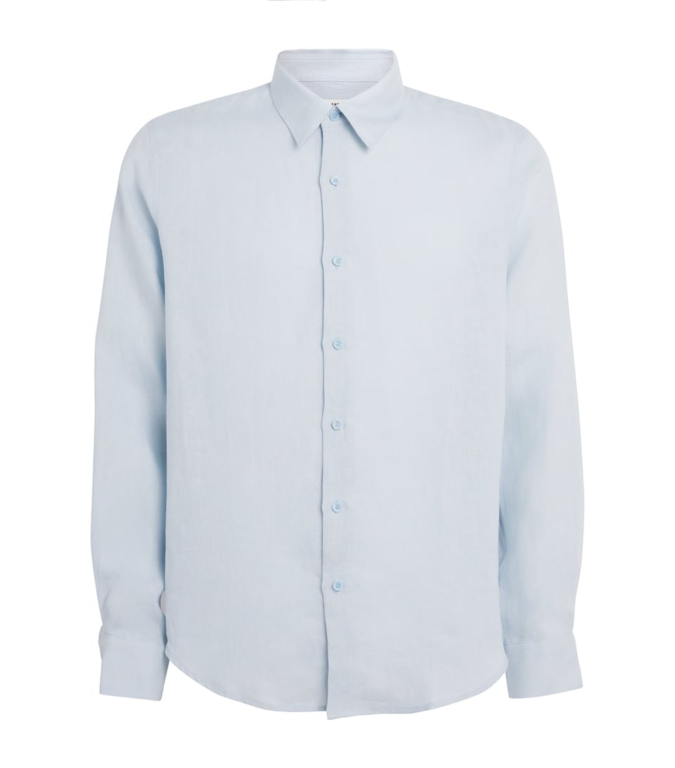Sandro Paris Mens Linen Shirt Sky Blue