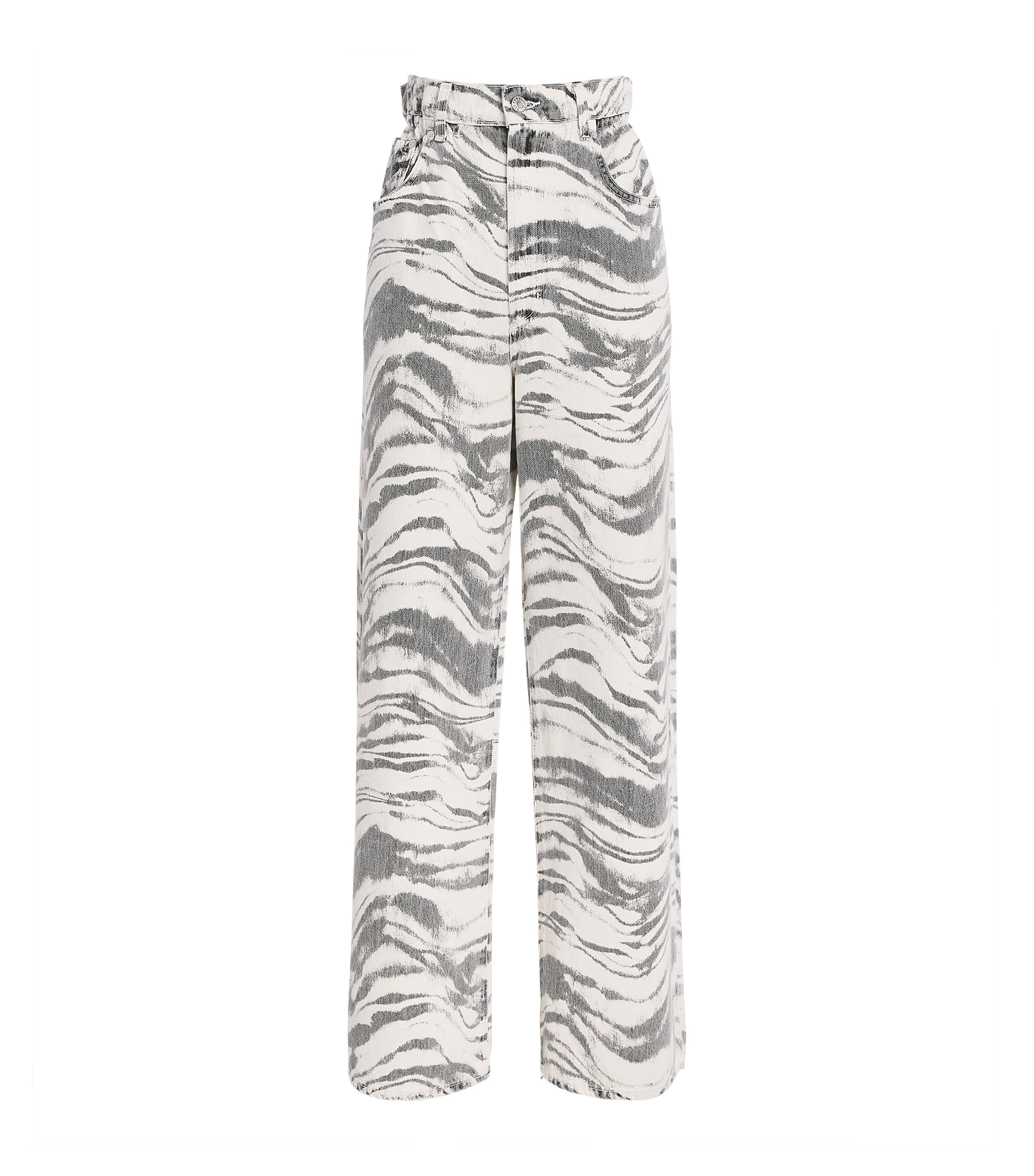 AGOLDE Womens Printed Lyonne Wide-Leg Jeans Quiver