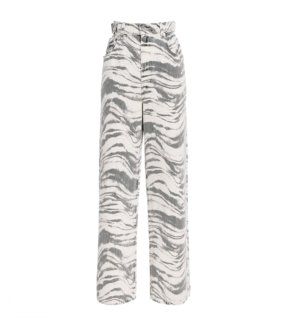 AGOLDE Womens Printed Lyonne Wide-Leg Jeans Quiver
