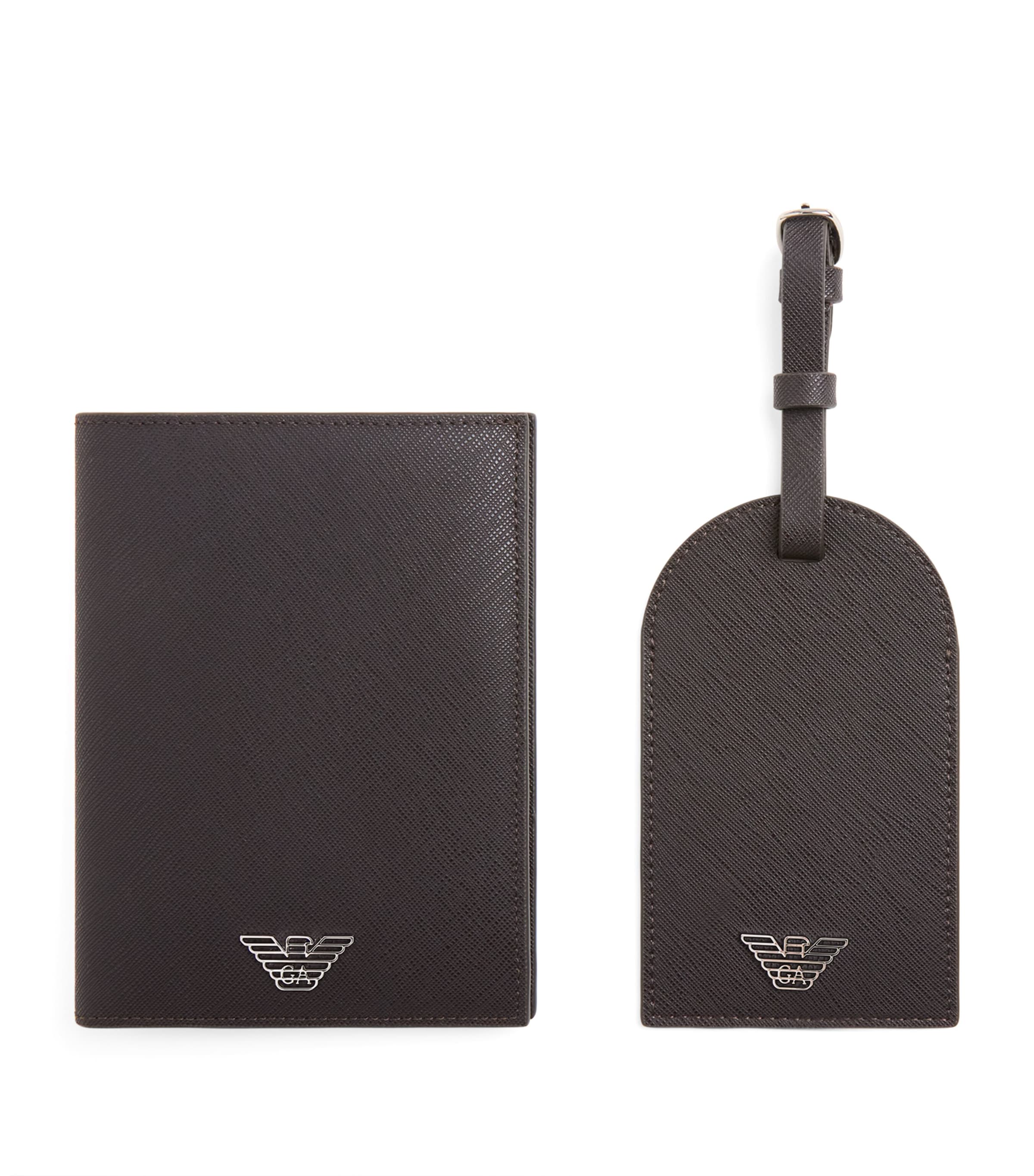 Leather Passport Holder and Tag Set