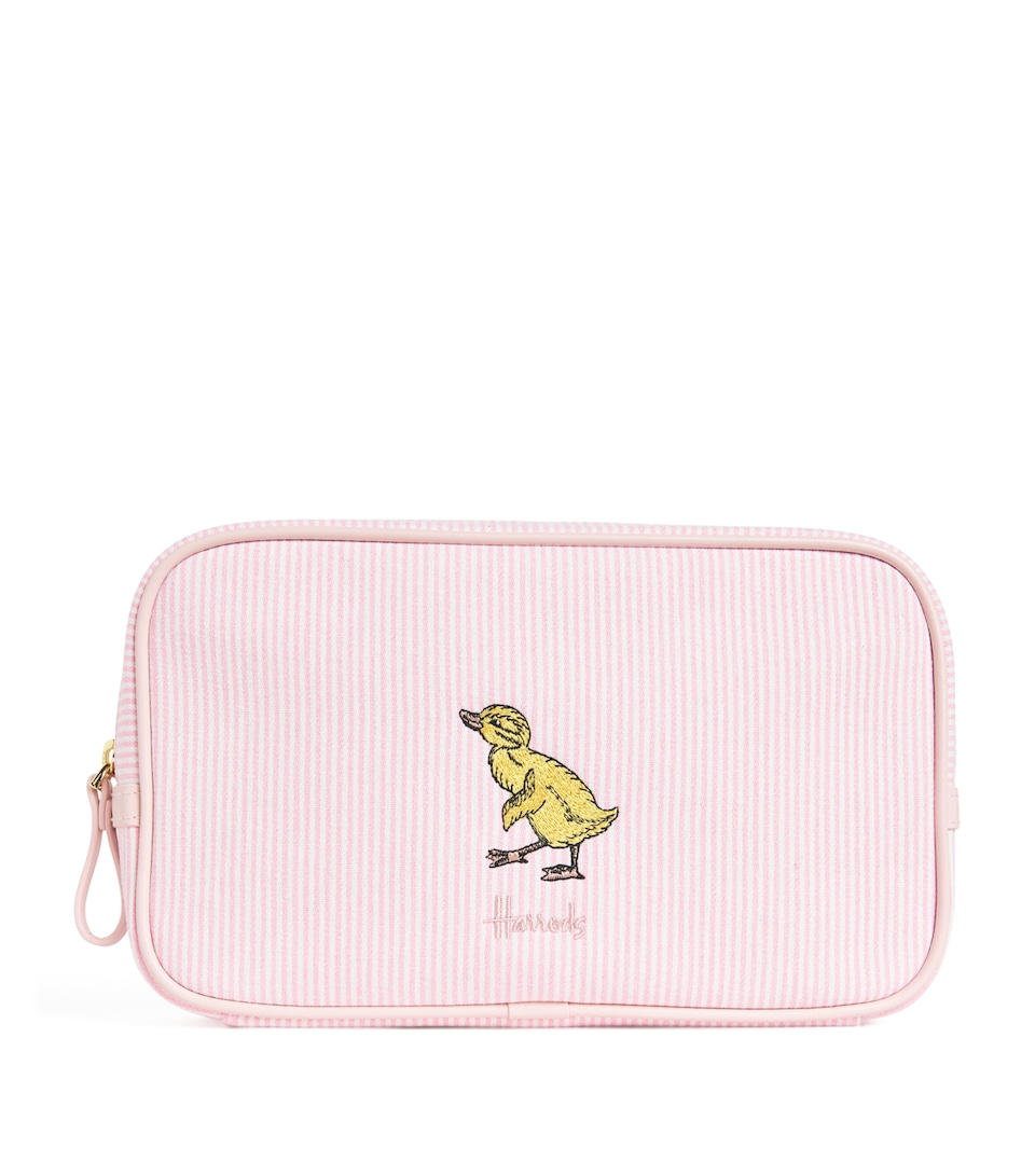 Harrods Stripe Embroidered Nursery Pouch Pale Pink