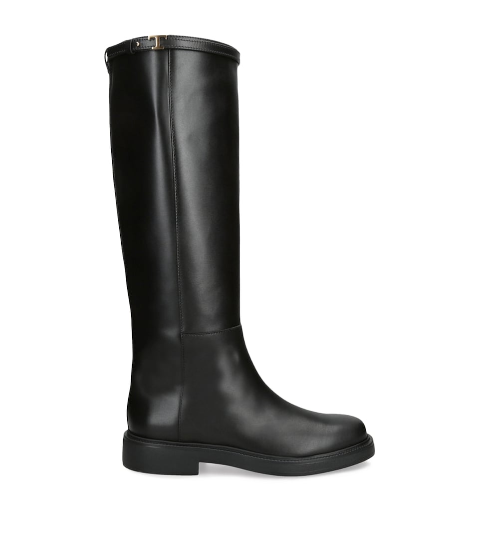 Leather Knee-High Boots