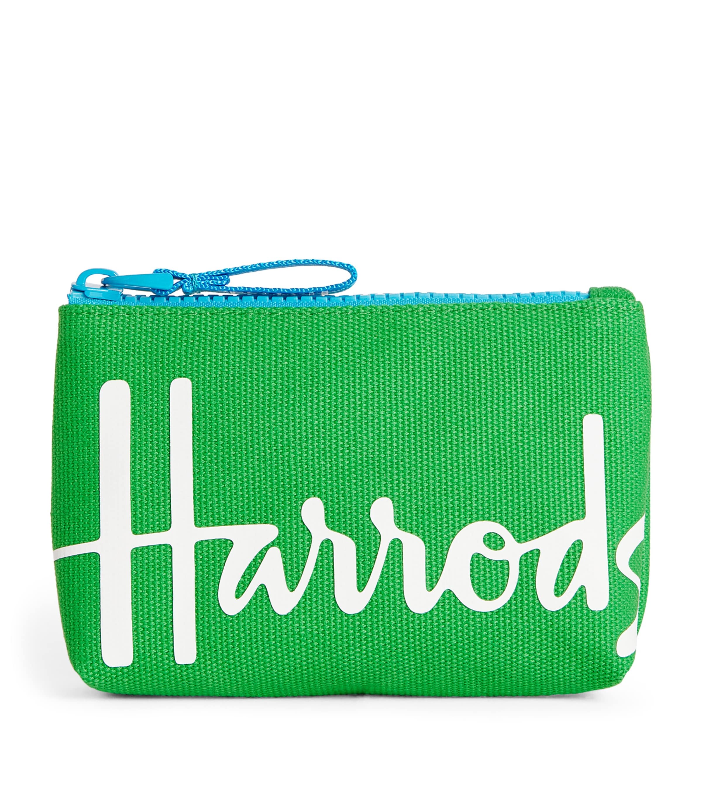 Harrods Cotton Logo Coin Purse Bright Green