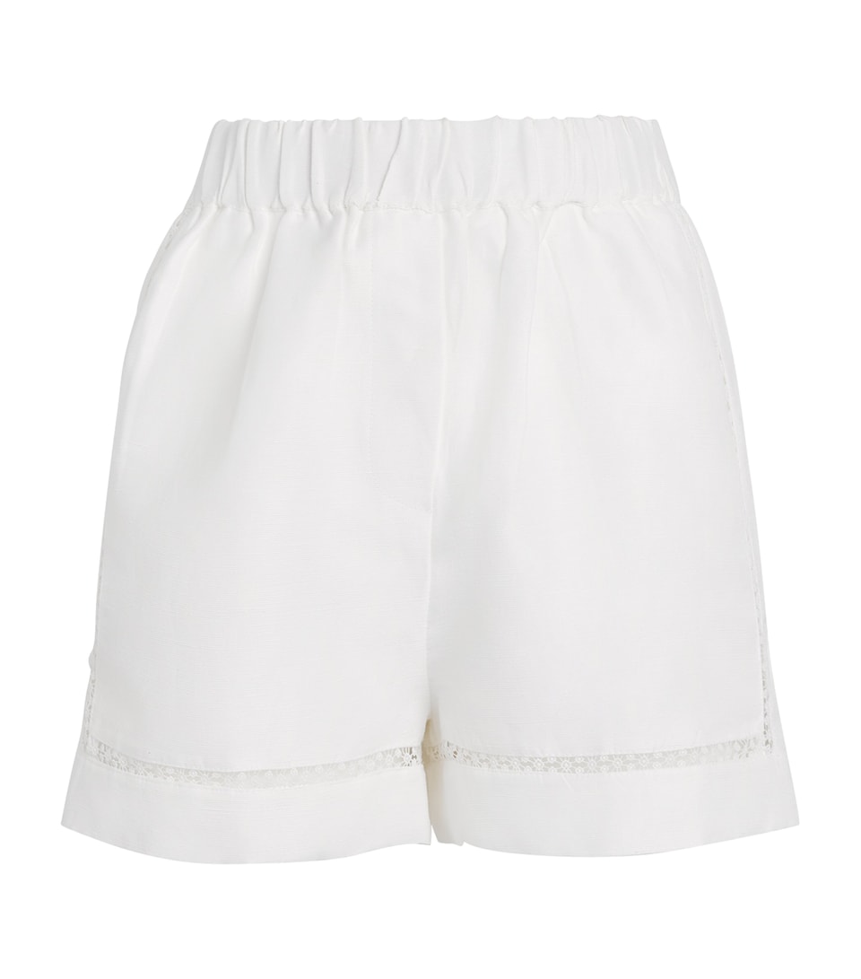 Maje Womens Embroidered Shorts White