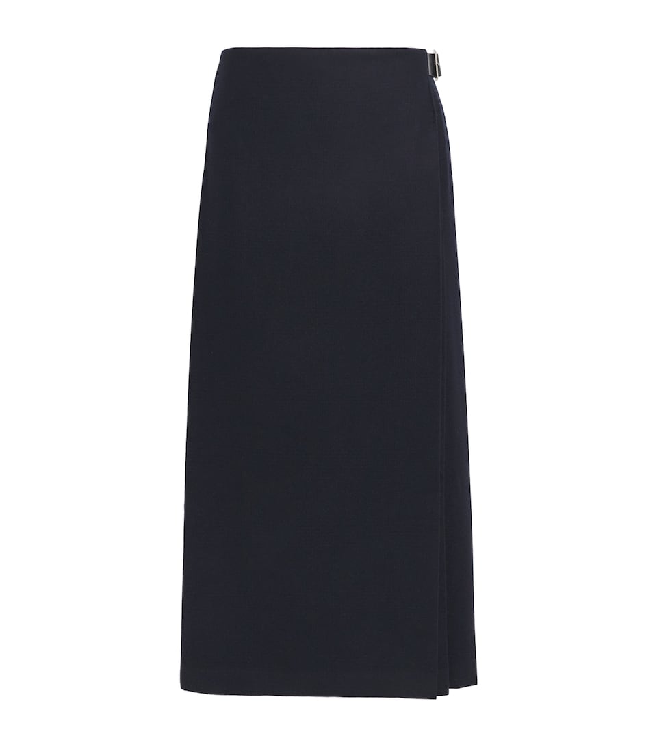 Johnstons Of Elgin Womens x Le Kilt Wool-Cashmere Pleated Midi Skirt Nv Shdow Chck