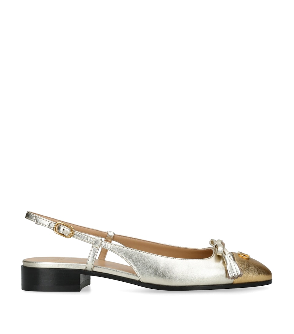 Leather Valet du Roi Slingback Flats 25